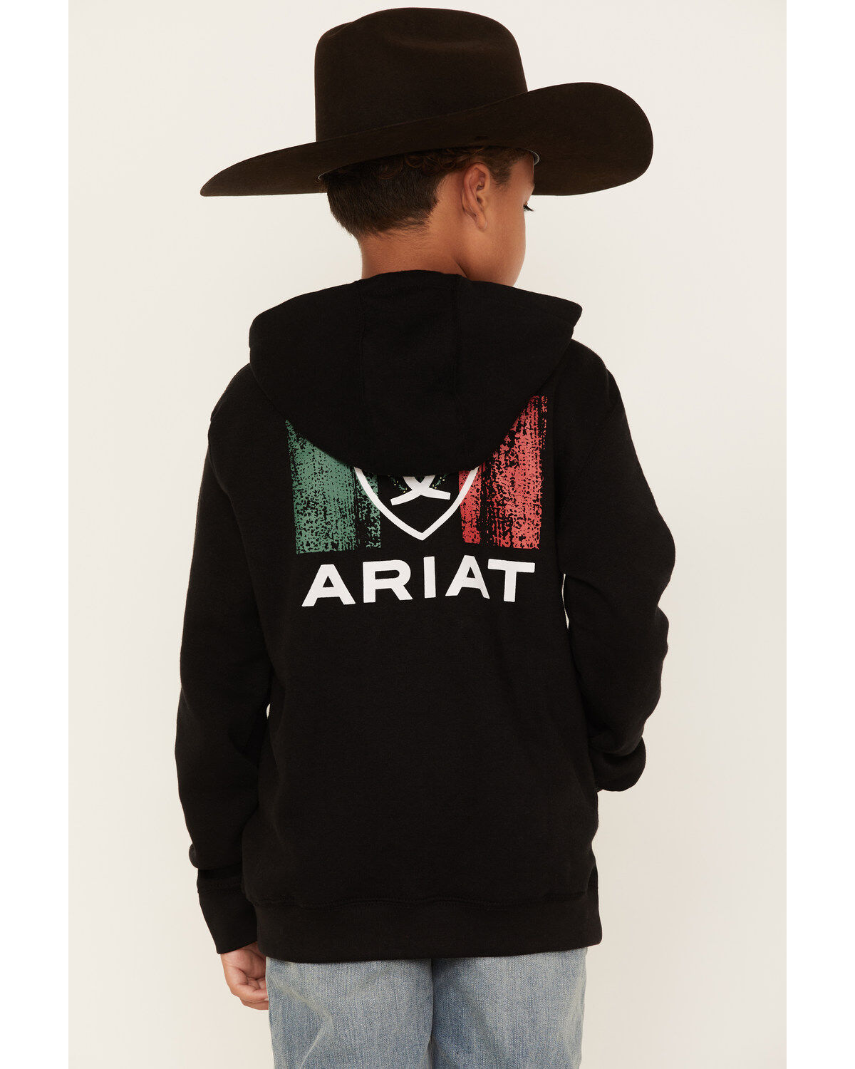 Ariat Boys' Mexico Flag Logo Graphic Hooded Sweatshirt