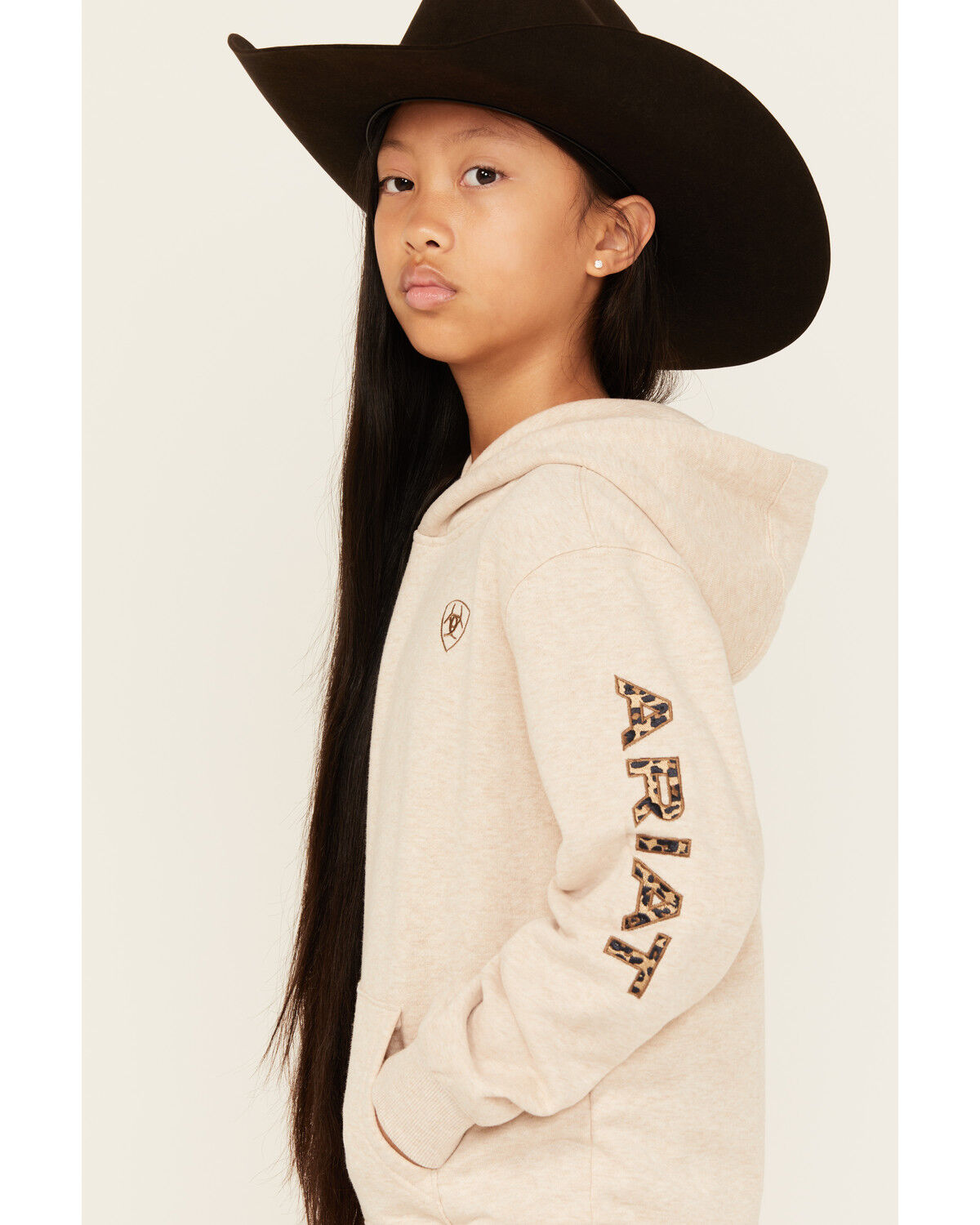 Ariat Girls' Boot Barn Exclusive Leopard Logo Hoodie