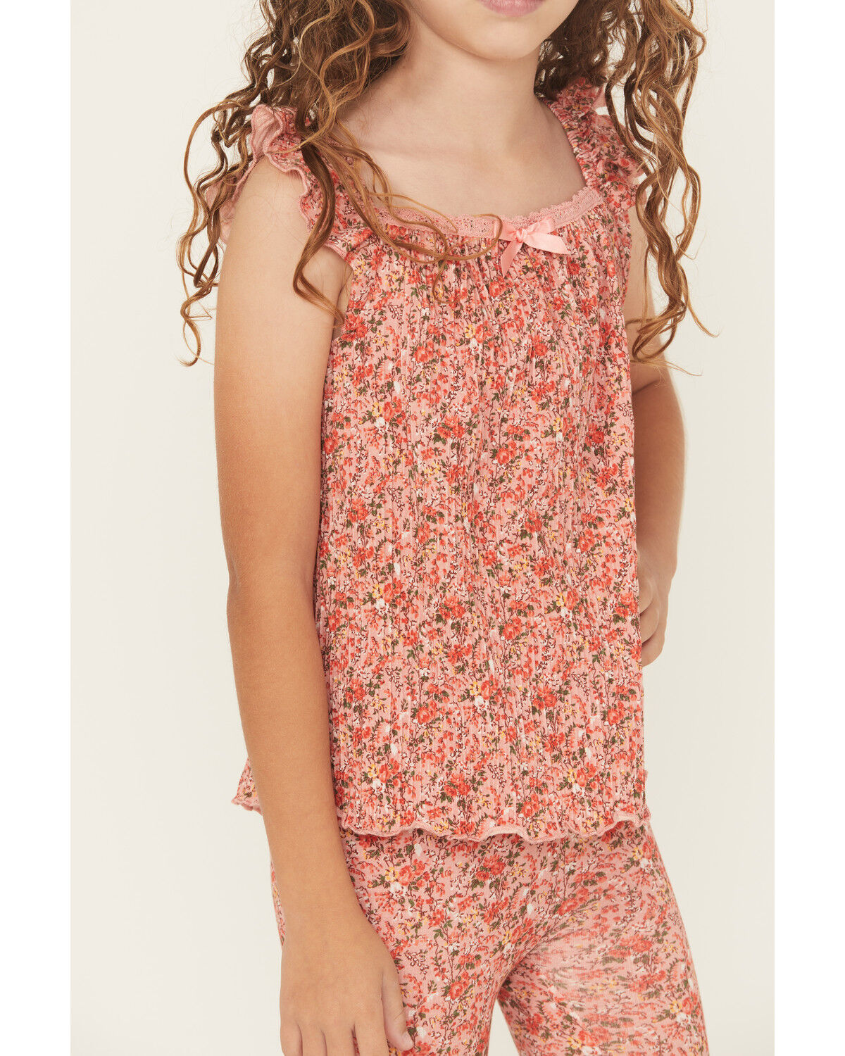 Shyanne Girls' Ditsy Floral Print Ruffle Sleeve Shirt