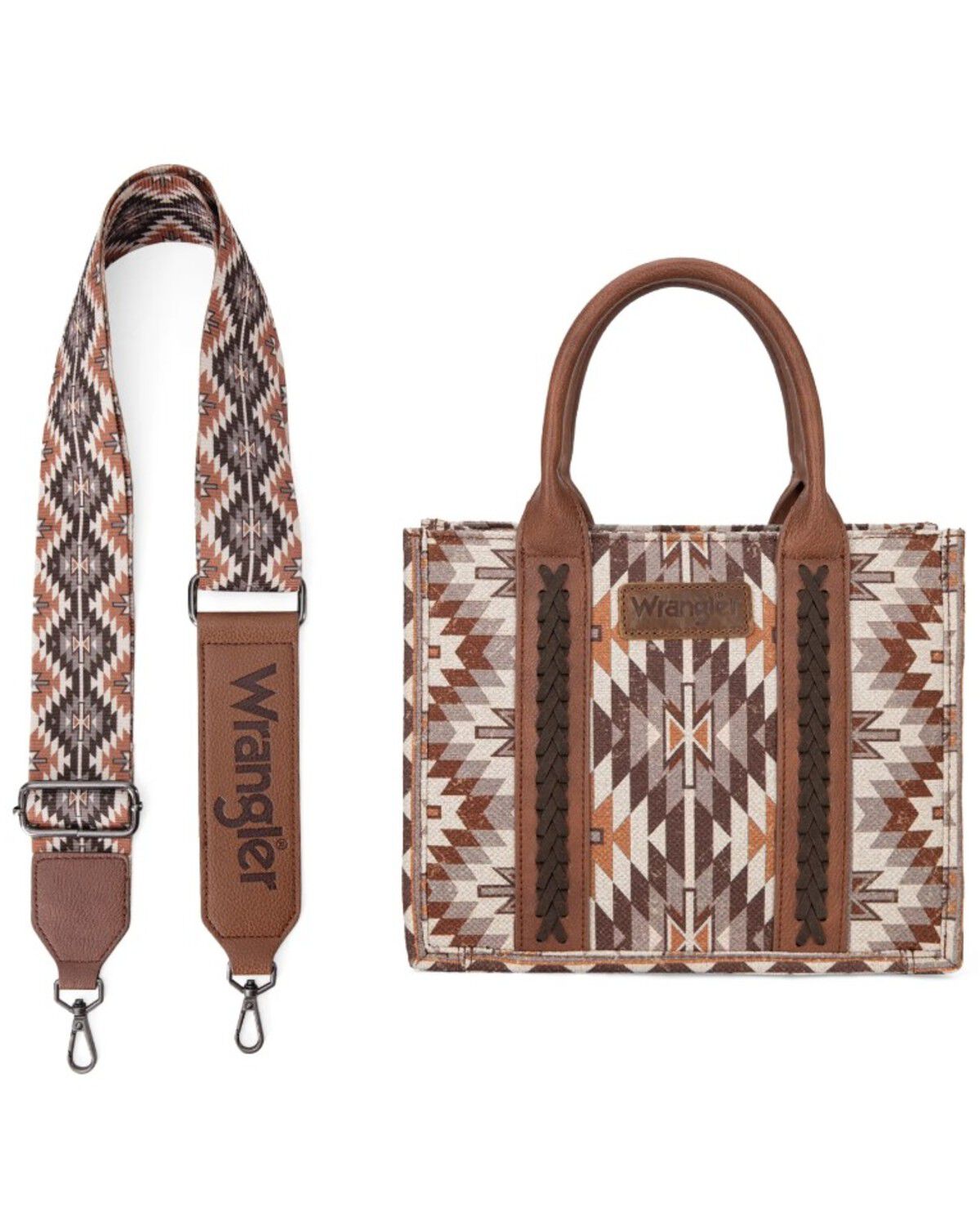 Wrangler Women's Southwestern Print Small Canvas Crossbody Bag