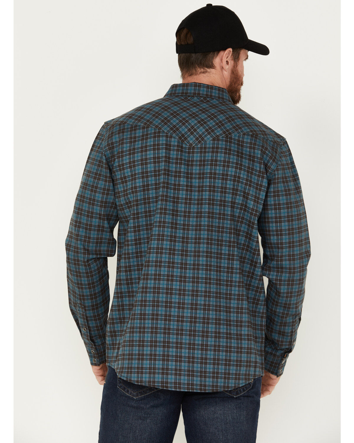 Cody James Men's FR Check Plaid Print Long Sleeve Pearl Snap Work Shirt
