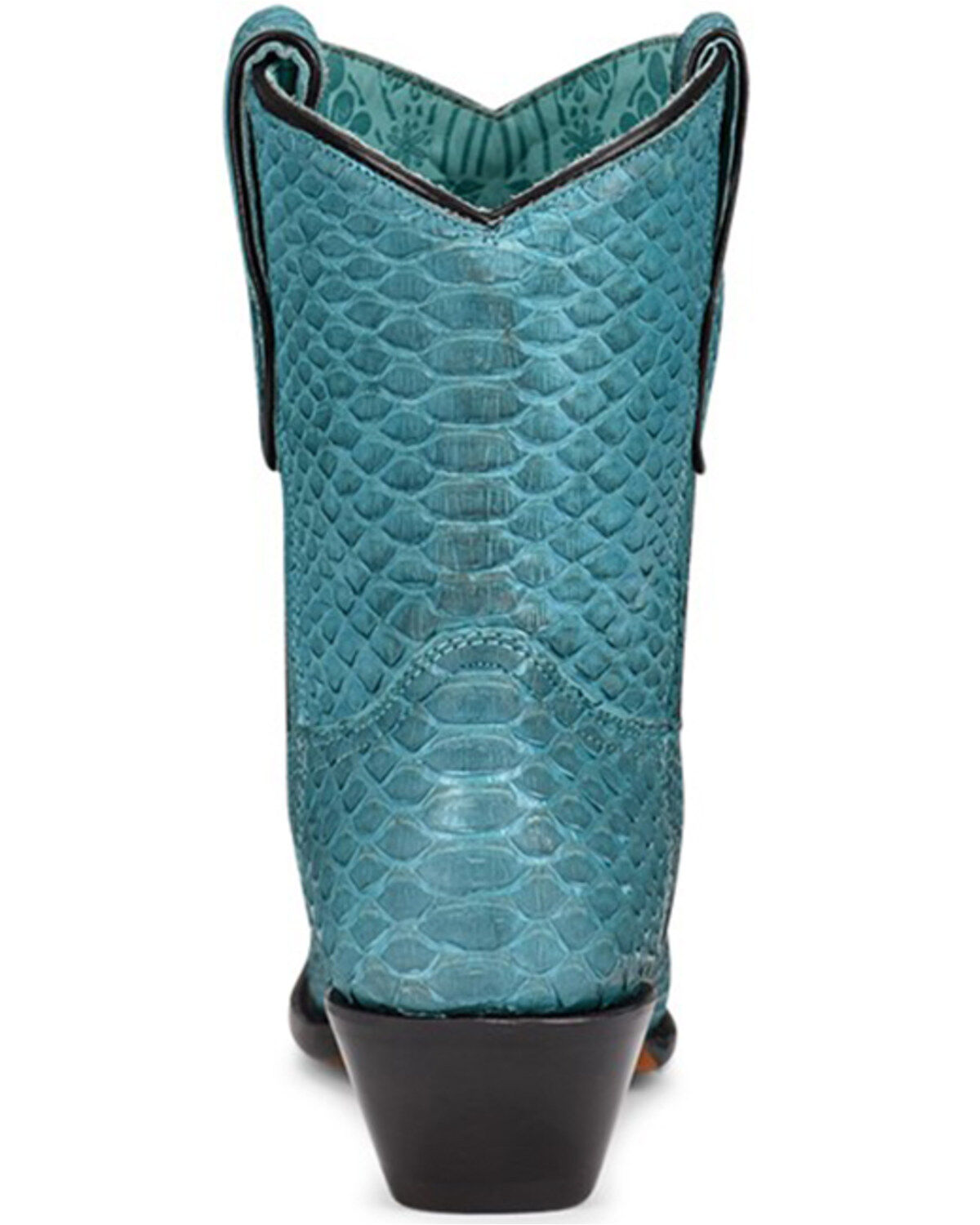 Corral Women's Turquoise Exotic Python Skin Western Boots - Snip Toe