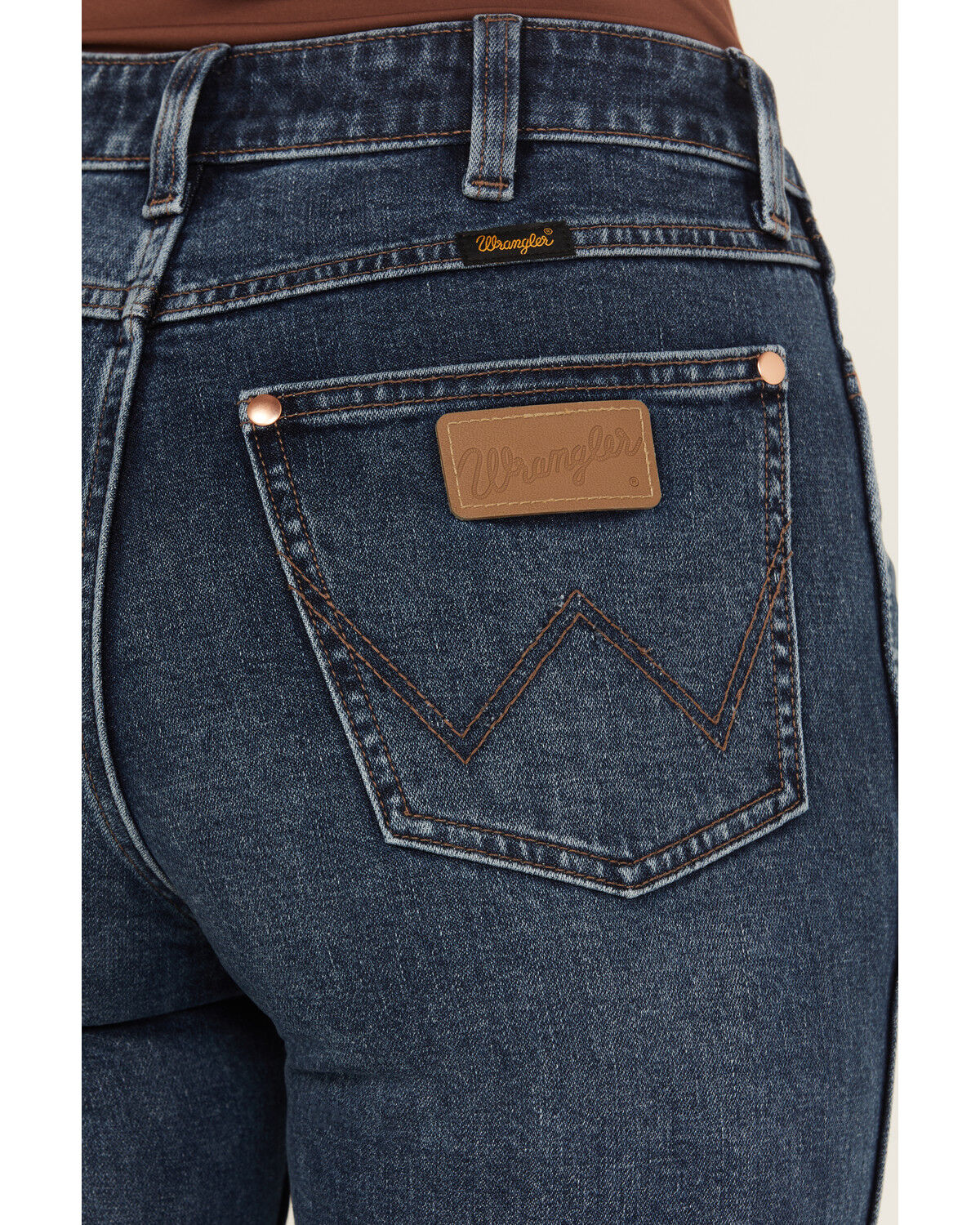 Wrangler X Lainey Wilson Women's Baskin Dark Wash High Rise Boot Hugger Bootcut Stretch Denim Jeans