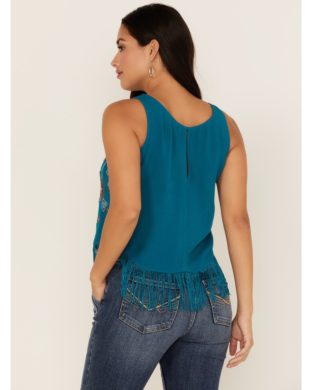 Idyllwind Women's Cameo Beaded Fringe Tank Top