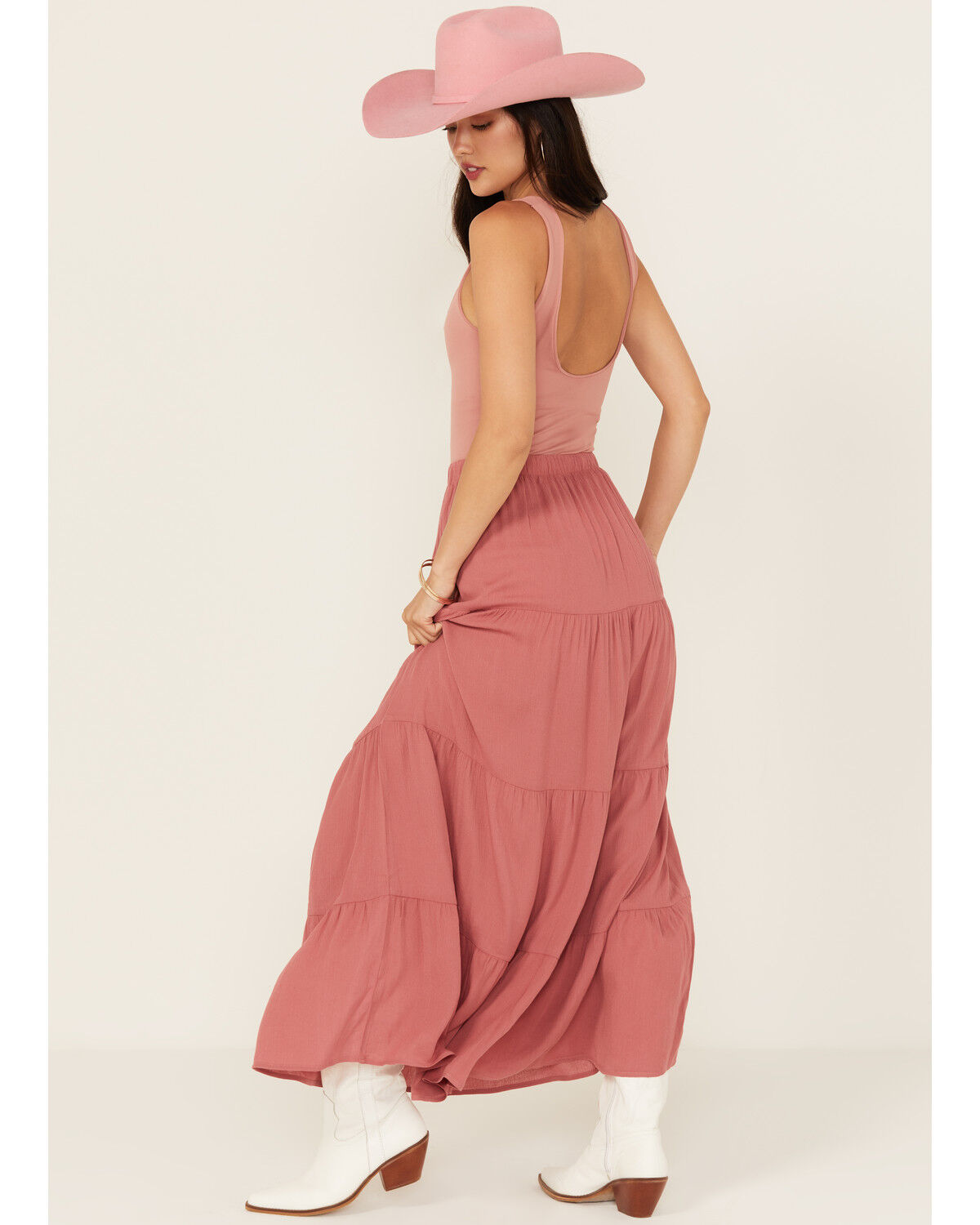 Originality Women's Tiered Maxi Skirt