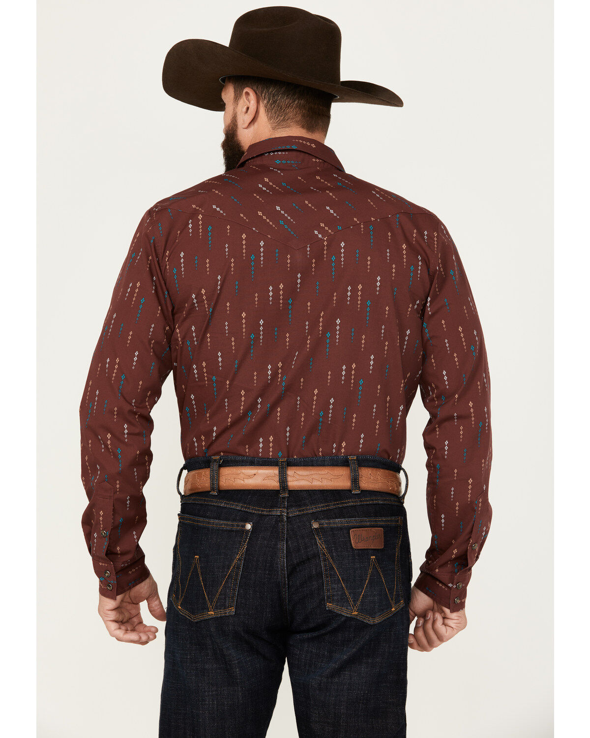 Gibson Trading Co Men's Lamp Shade Arrow Print Long Sleeve Snap Western Shirt