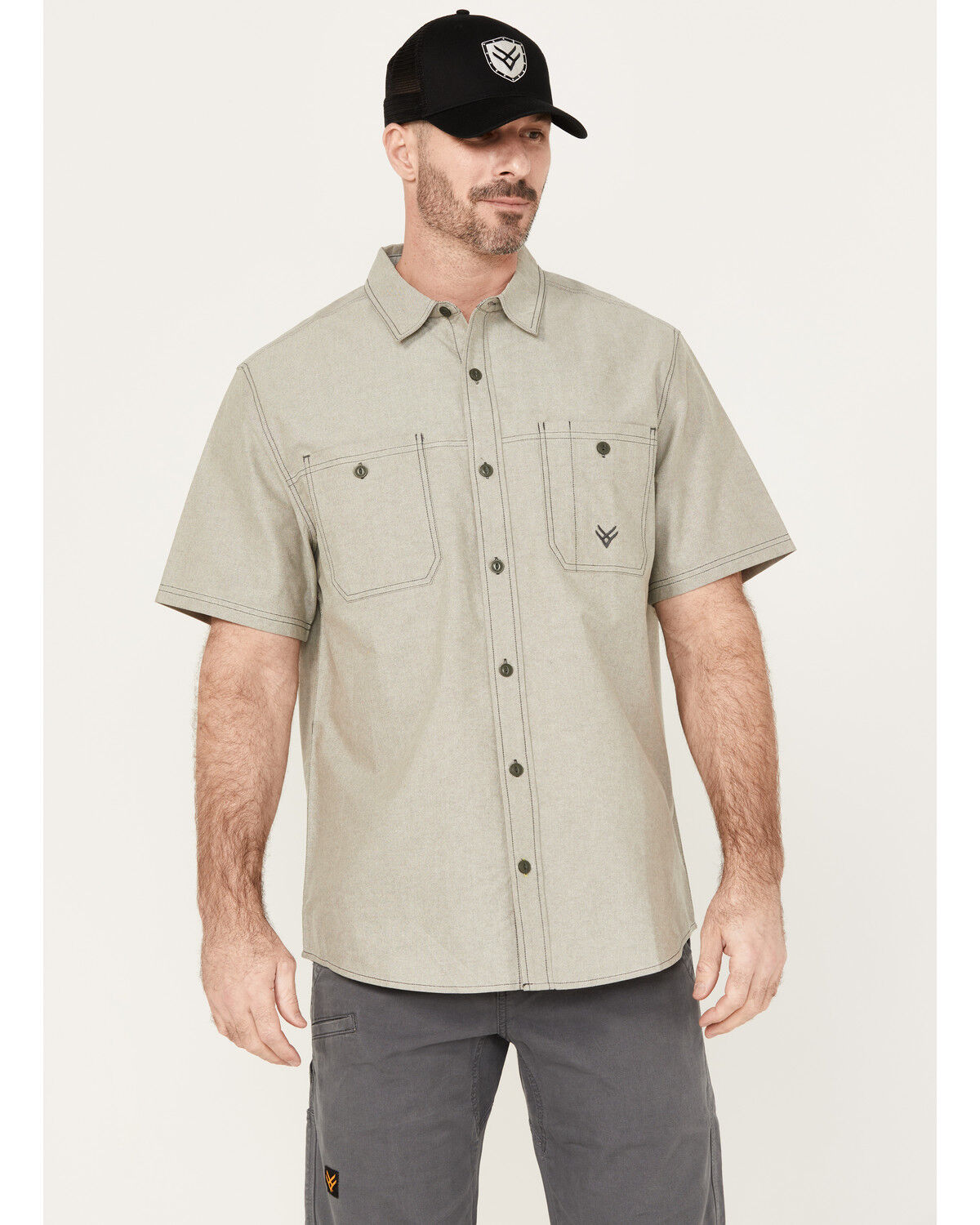 Hawx Men's Oxford Short Sleeve Button-Down Work Shirt