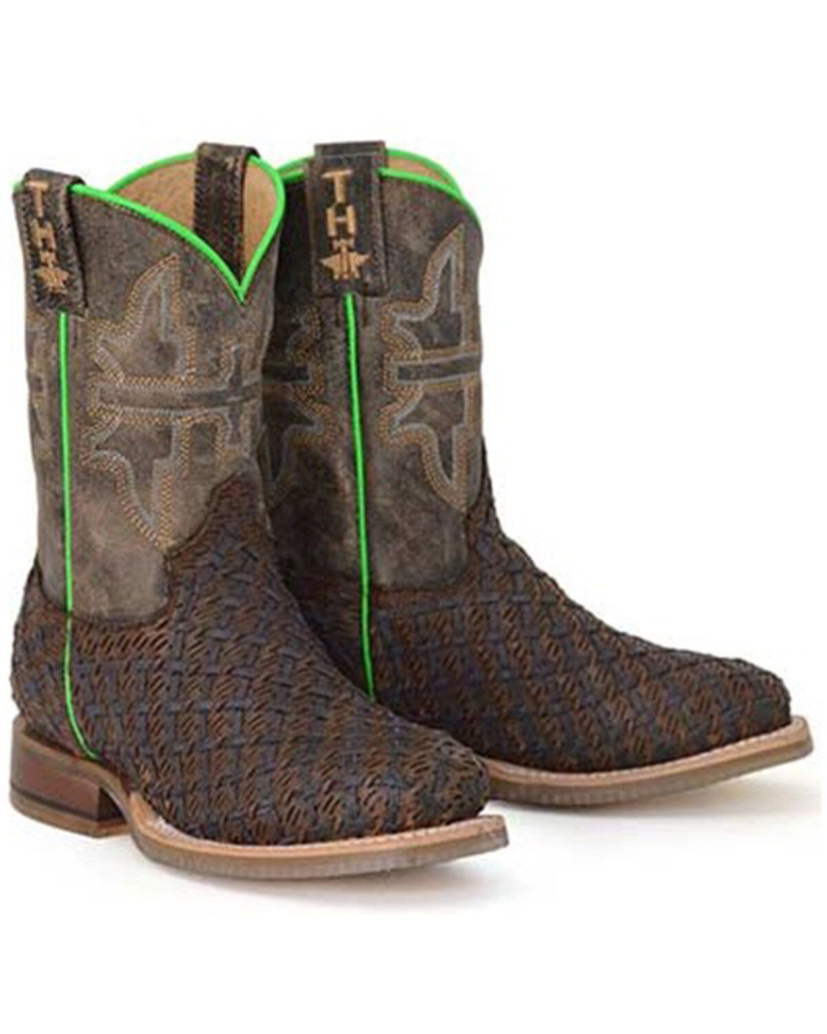 Tin Haul Boys' Lace It Up Western Boots - Broad Square Toe