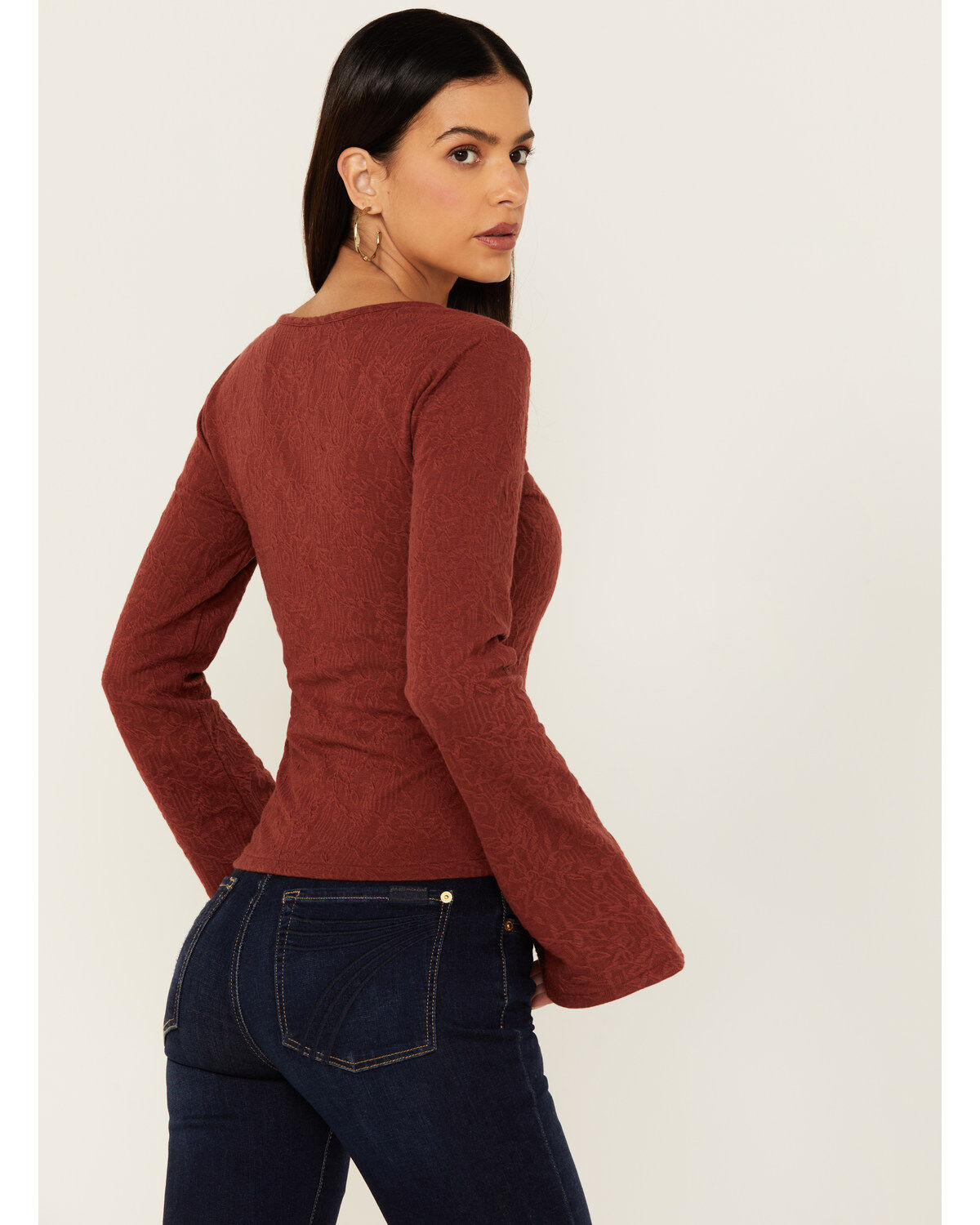 Shyanne Women's Lace Insert Long Sleeve Top