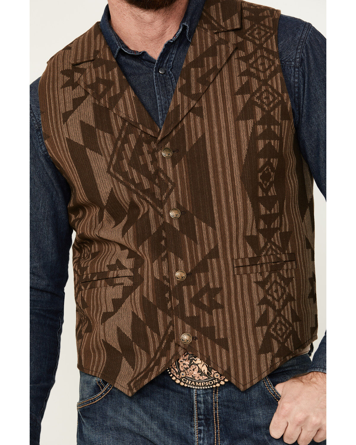 Cody James Men's Southwestern Print Jacquard Vest