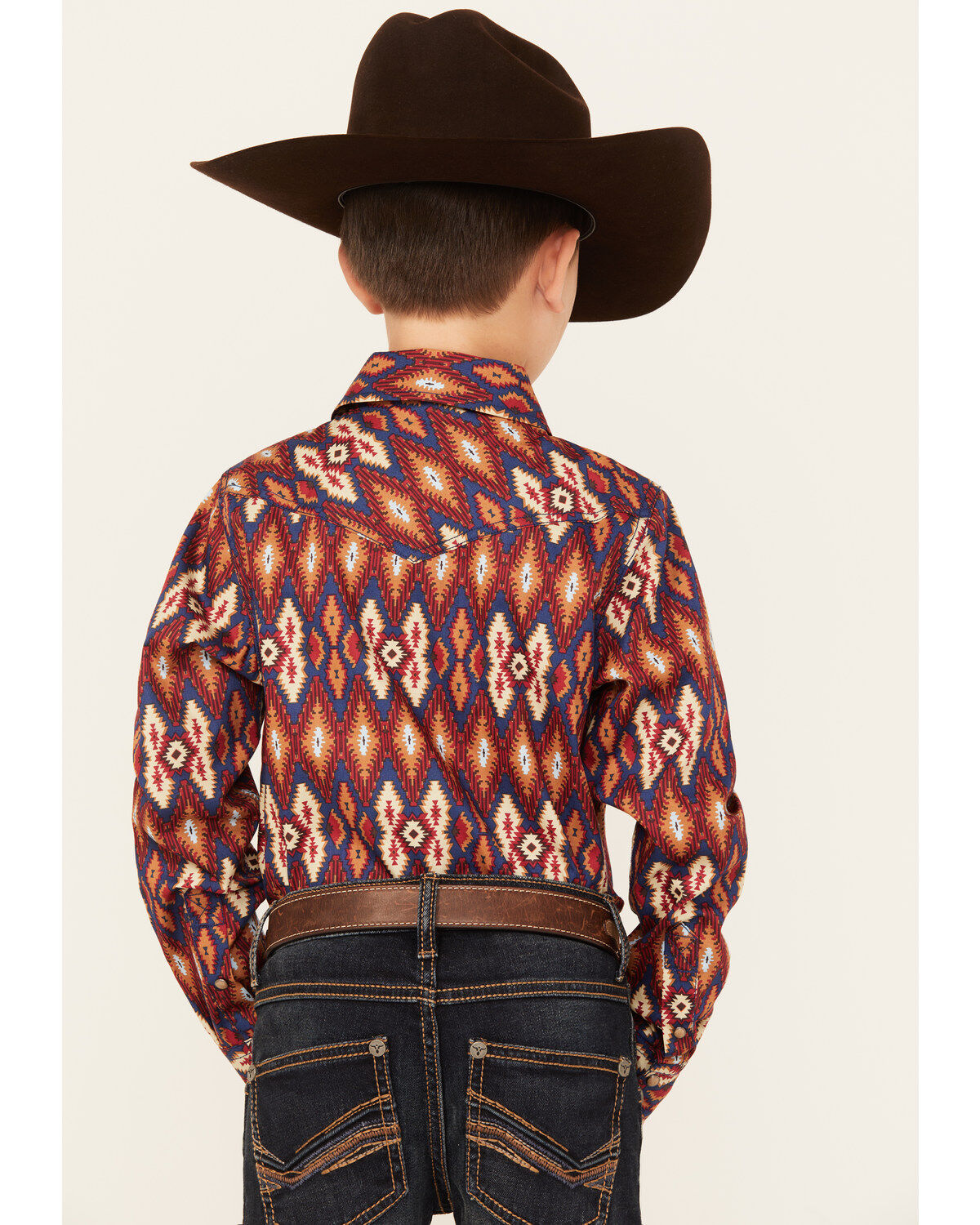 Cody James Boys' Sioux Falls Southwestern Print Long Sleeve Snap Western Shirt