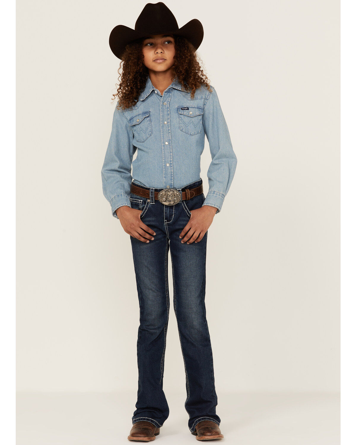 Shyanne Little Girls' Southwestern Dreamcatcher Pocket Bootcut Jeans