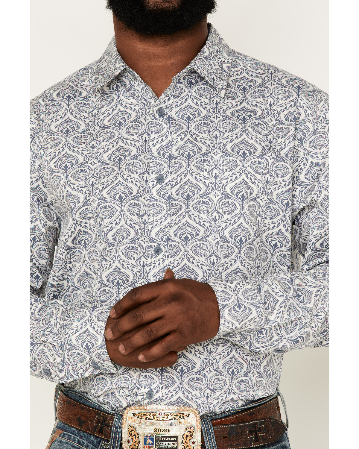 Gibson Men's Lava Lamp Floral Print Button-Down Western Shirt