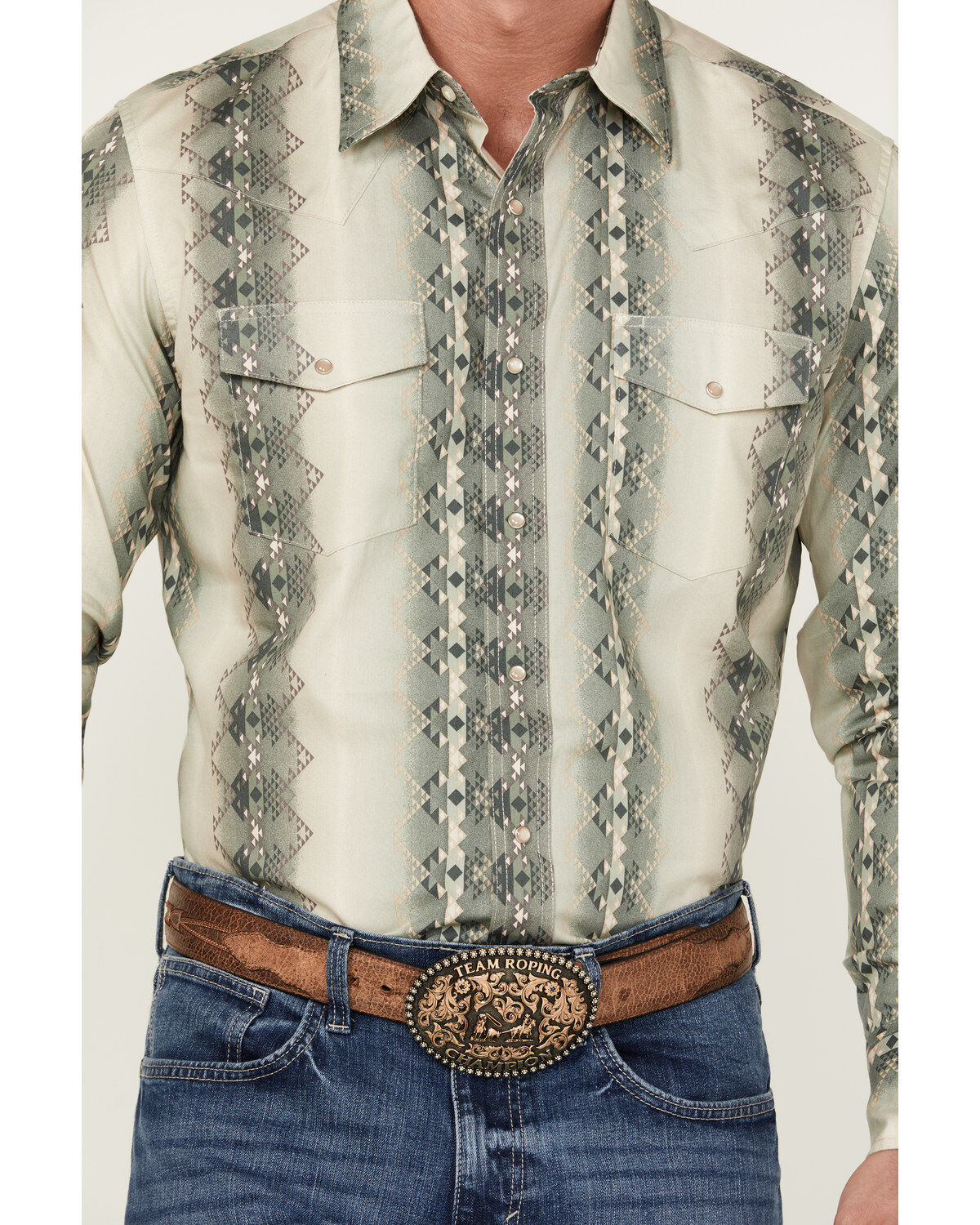 Wrangler Men's Checotah Long Sleeve Pearl Snap Western Shirt