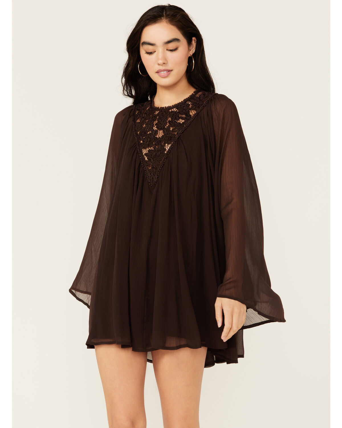 Free People Women's Sunshine of Love Long Sleeve Mini Dress