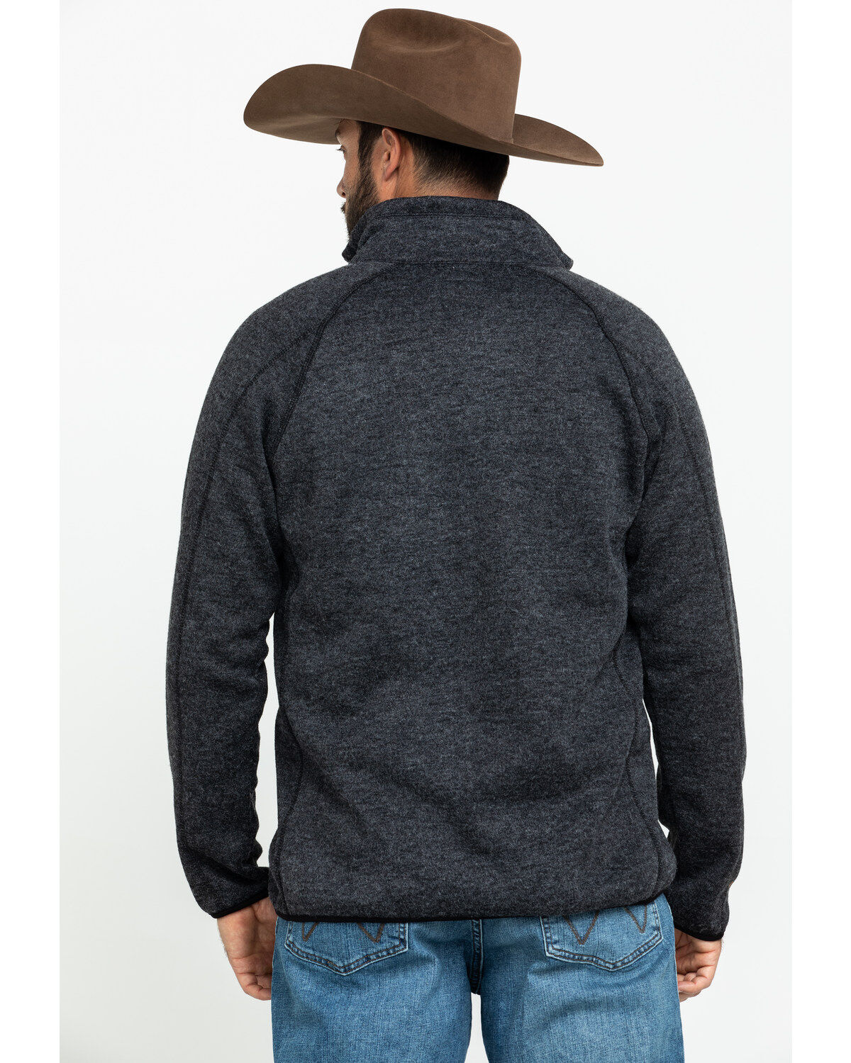 Stetson Men's Charcoal Fuzzy Bonded Sweater