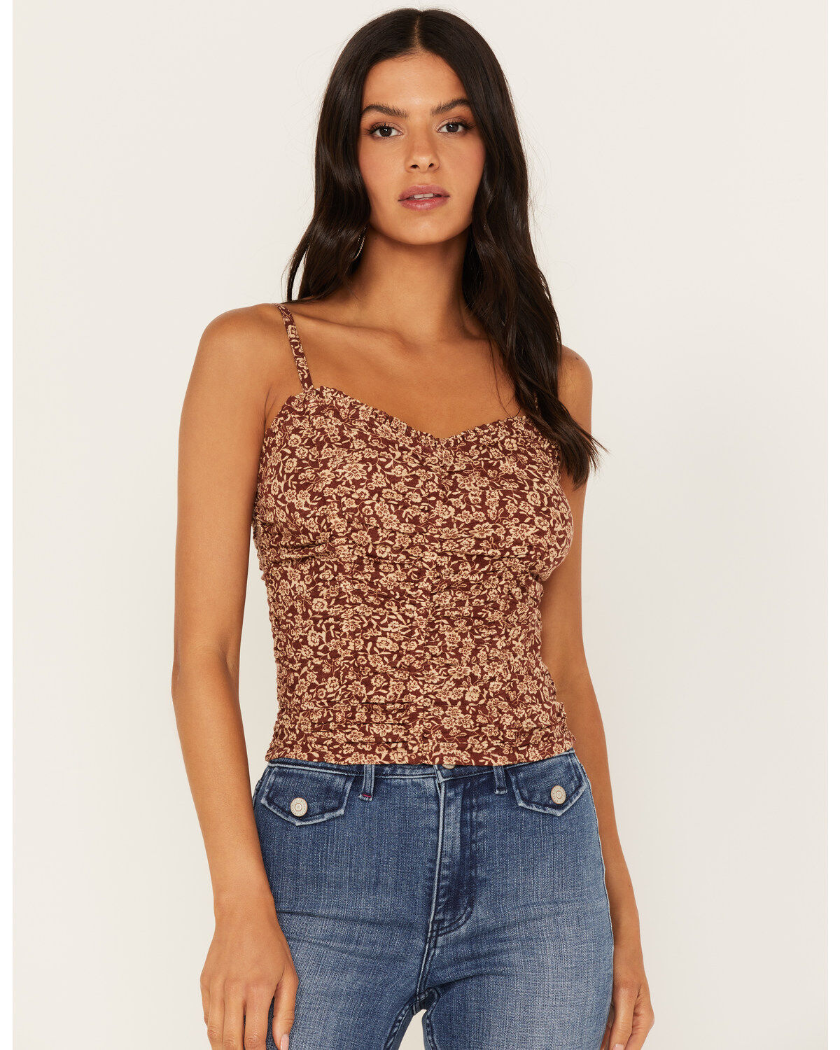 Idyllwind Women's Floral Print Smocked Cami Top