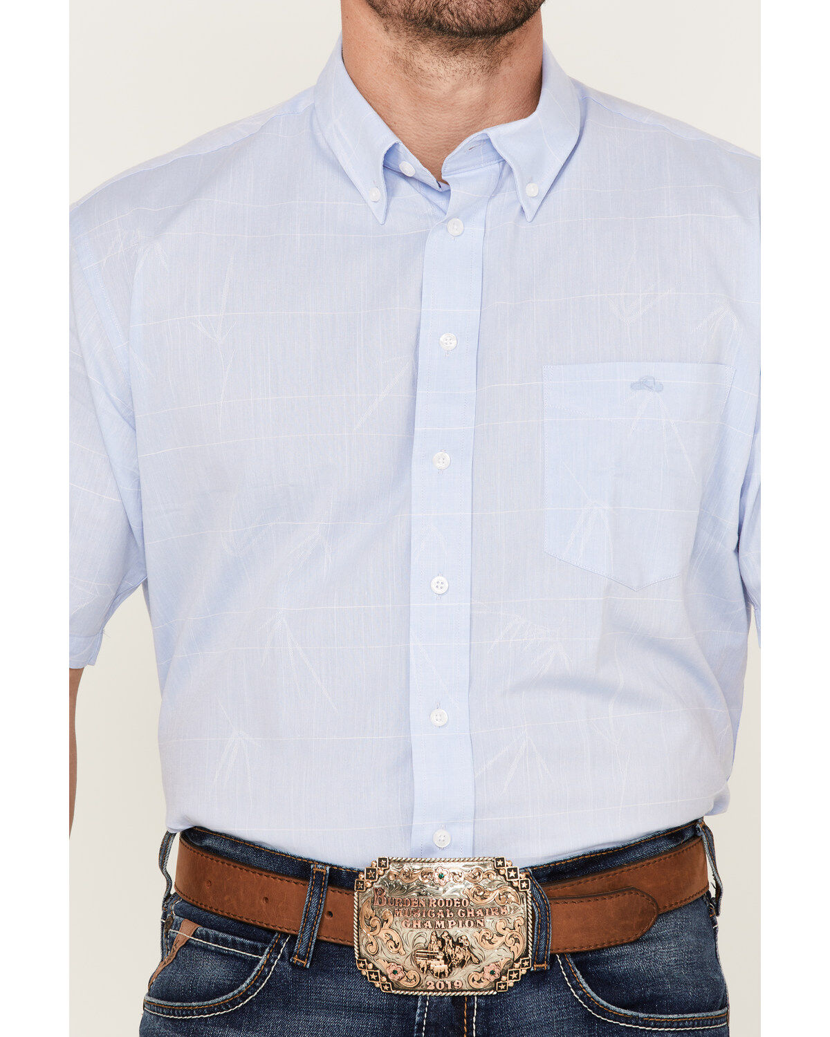 Resistol Men's Bell Solid Short Sleeve Button Down Western Shirt