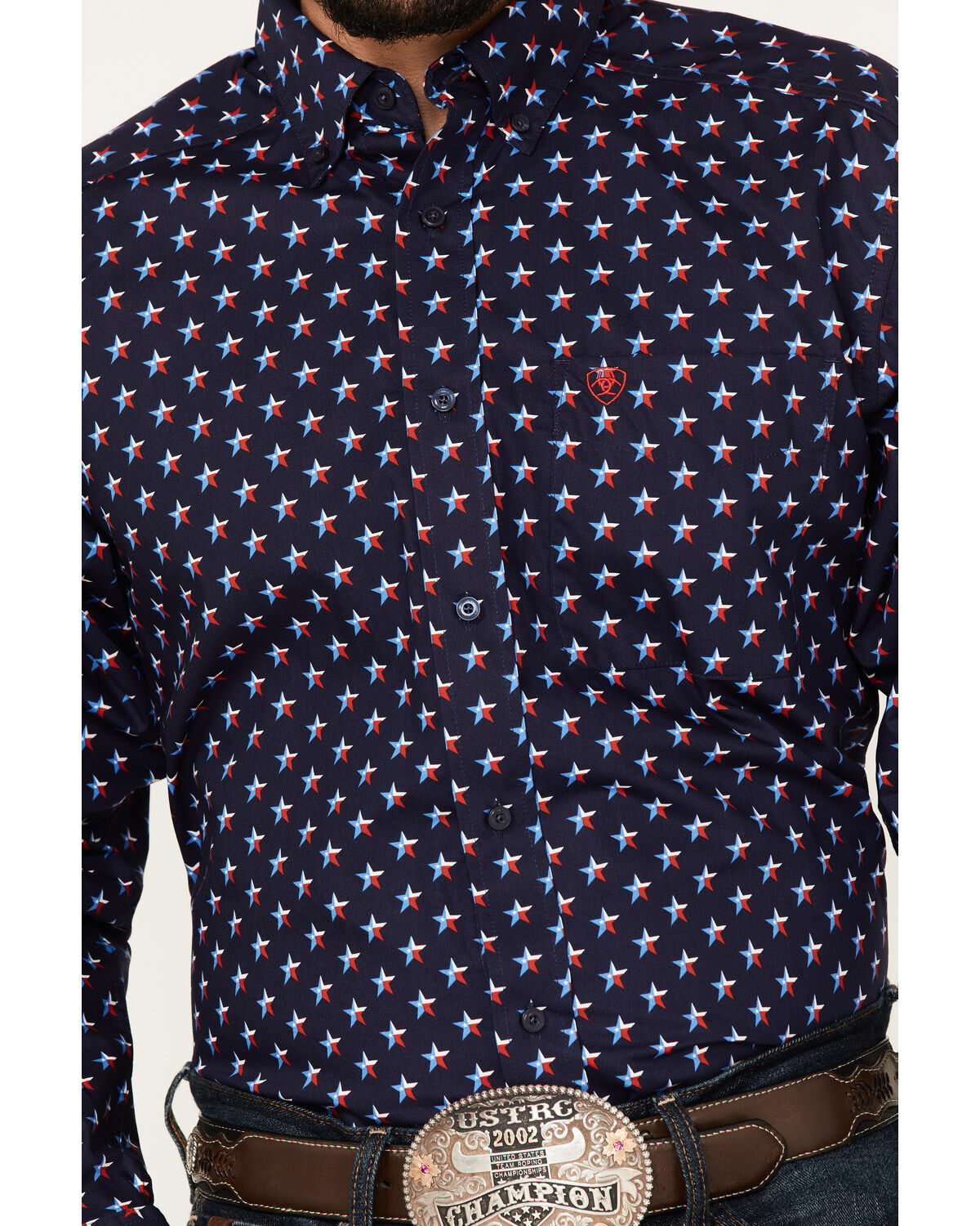 Ariat Men's Nossen Texas Star Print Button-Down Western Shirt