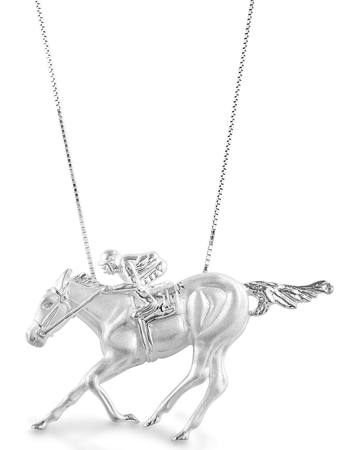 Kelly Herd Women's Race Horse & Jockey Necklace