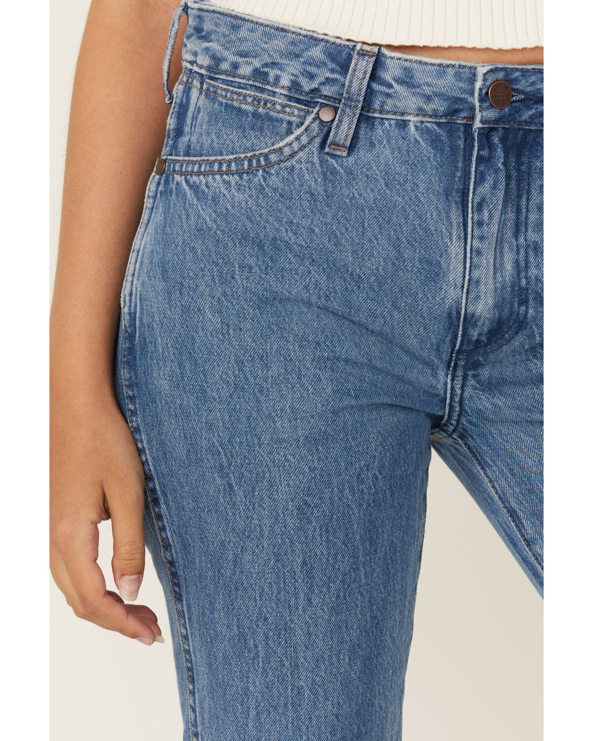 Wrangler Women's Westward Light Wash Dip Dye Mid Rise Bootcut Denim Jeans