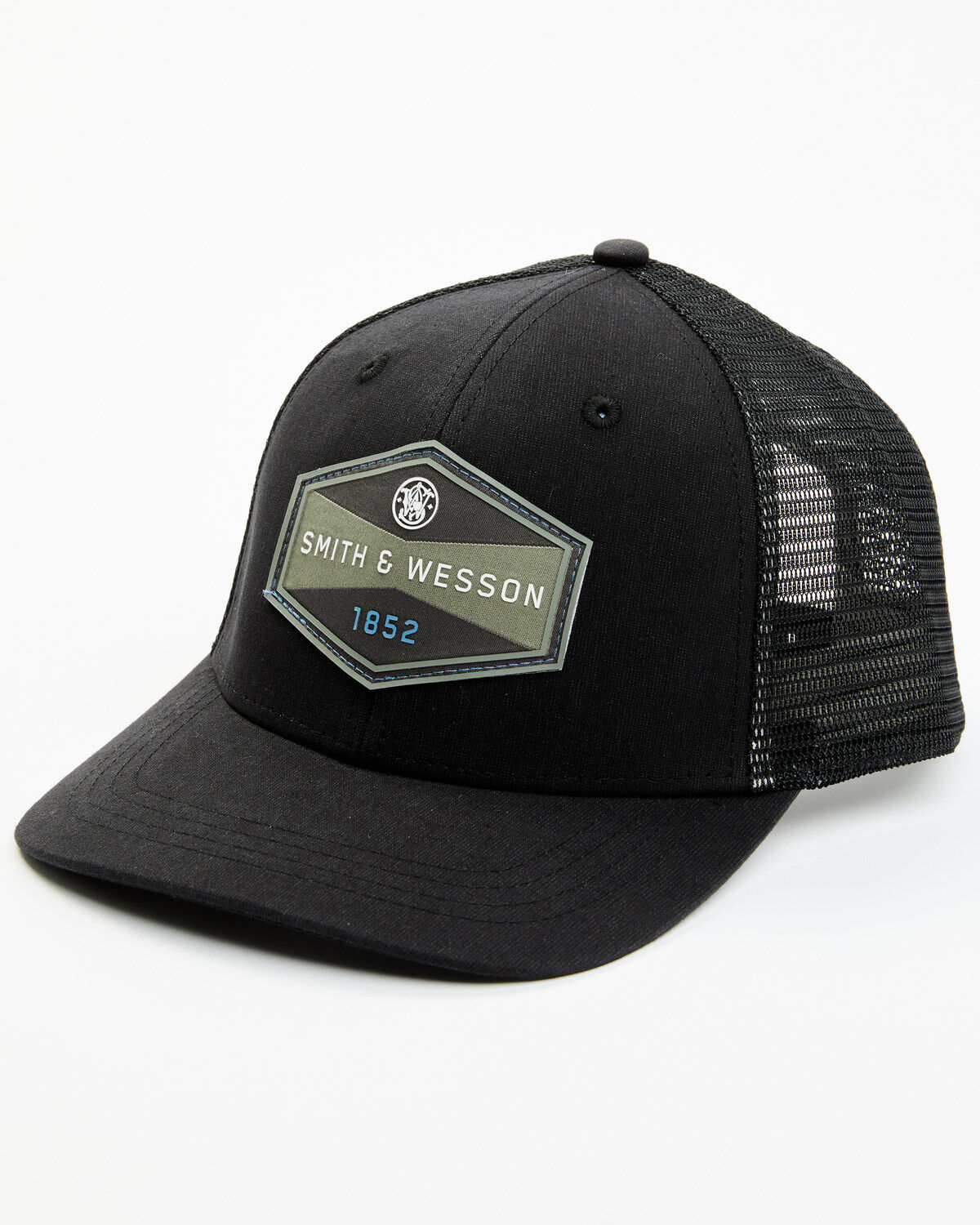 Smith & Wesson Men's Black Rubber Patch Baseball Cap