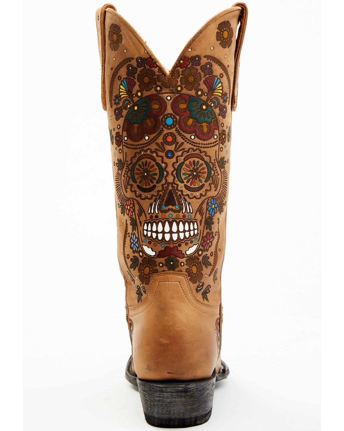 Old Gringo Women's Cavalier Skull & Floral Burnished Tall Western Leather Boots - Snip Toe
