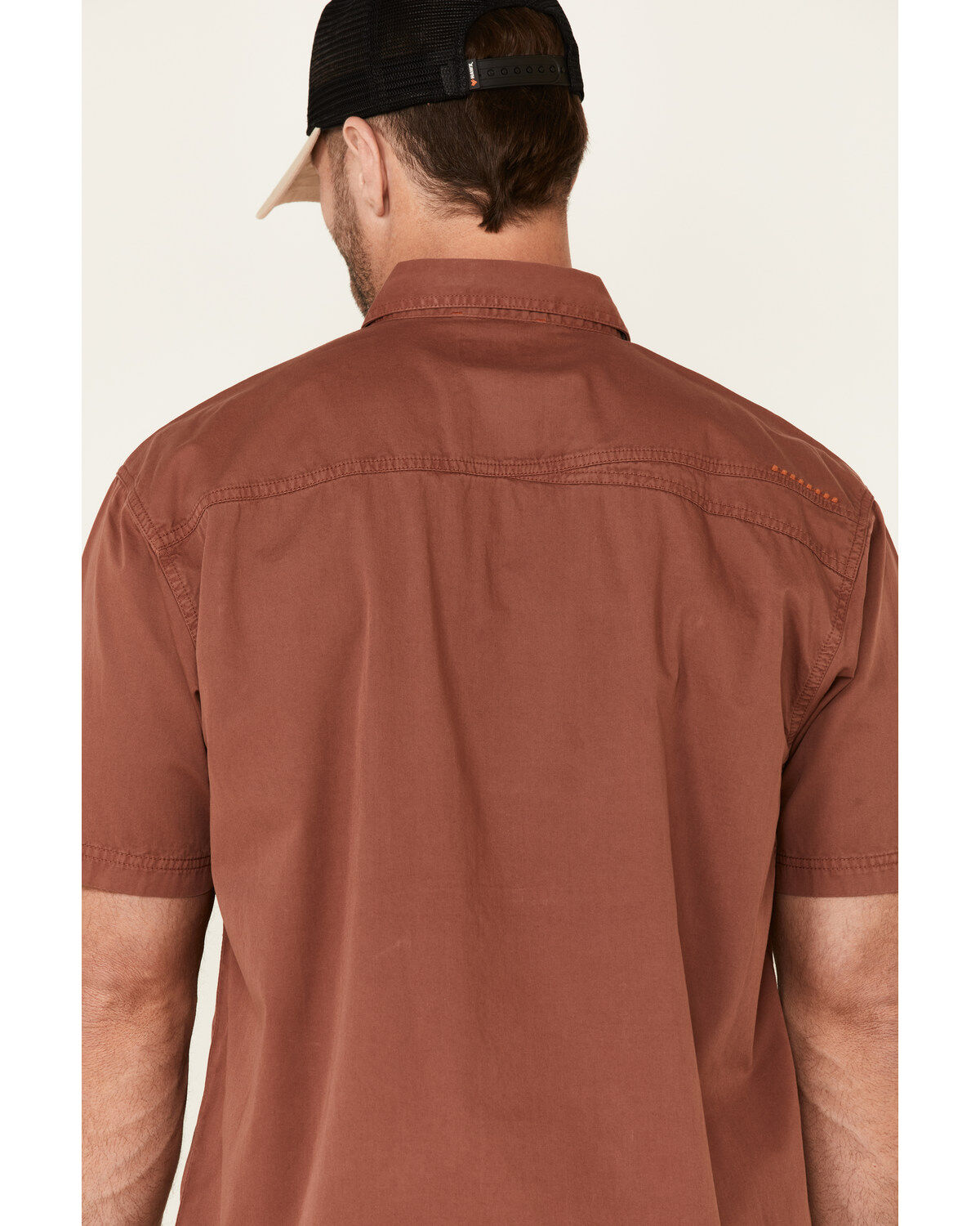 Ariat Men's Henna Solid Rebar Washed Twill Short Sleeve Button Down Work Shirt