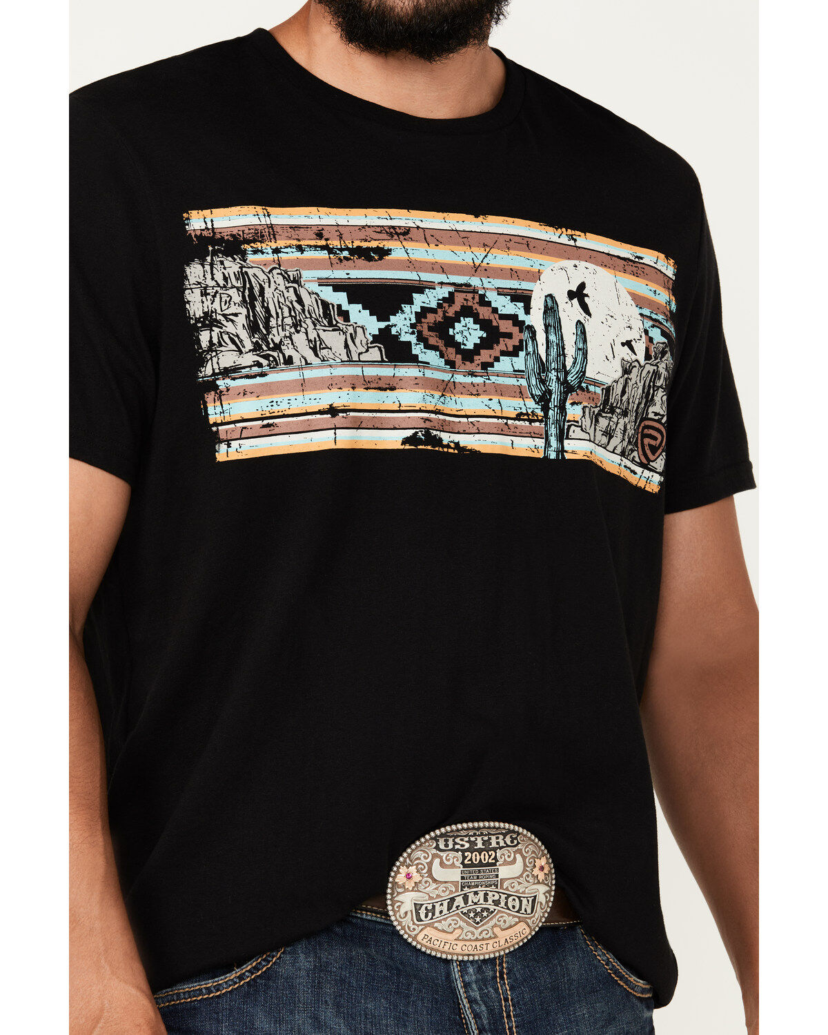 Rock & Roll Denim Men's Southwestern Print Scenic Short Sleeve Graphic T-Shirt