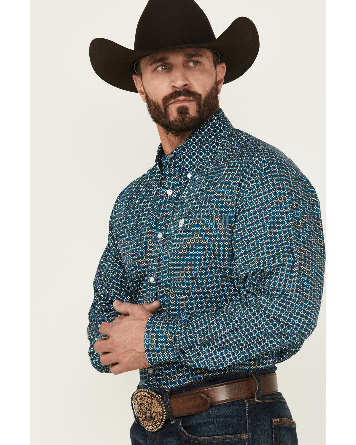 Cinch Men's Geo Print Long Sleeve Button-Down Western Shirt
