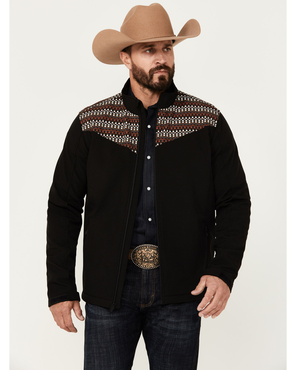 RANK 45® Men's Geo Print Yoke Softshell Jacket
