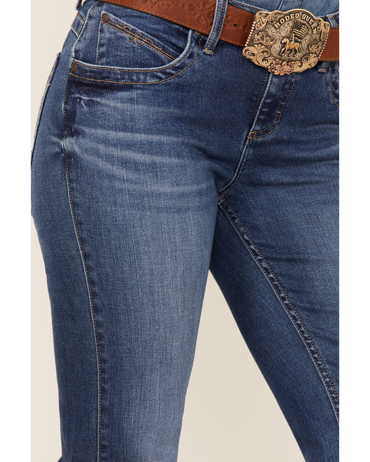 Wrangler Women's Medium Wash Mid Rise Jane Q-Baby Bootcut Ultimate Riding Jeans