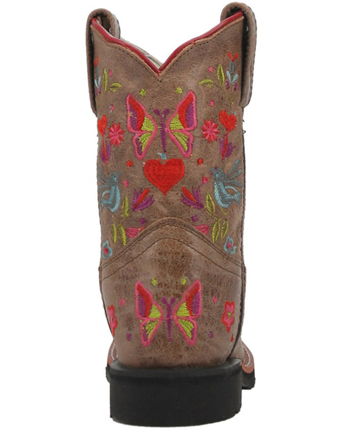 Dan Post Girls' Floral Embroidered Western Boots - Square Toe