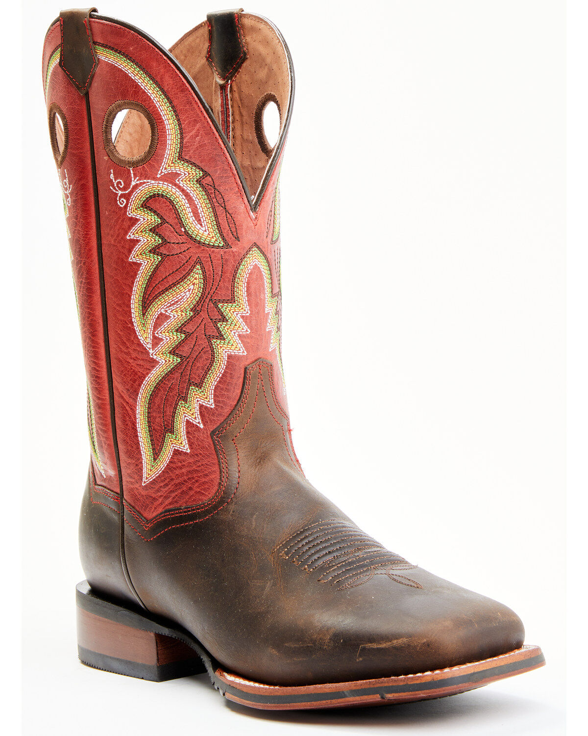 Dan Post Men's Leon Red Top Western Performance Boots - Broad Square Toe