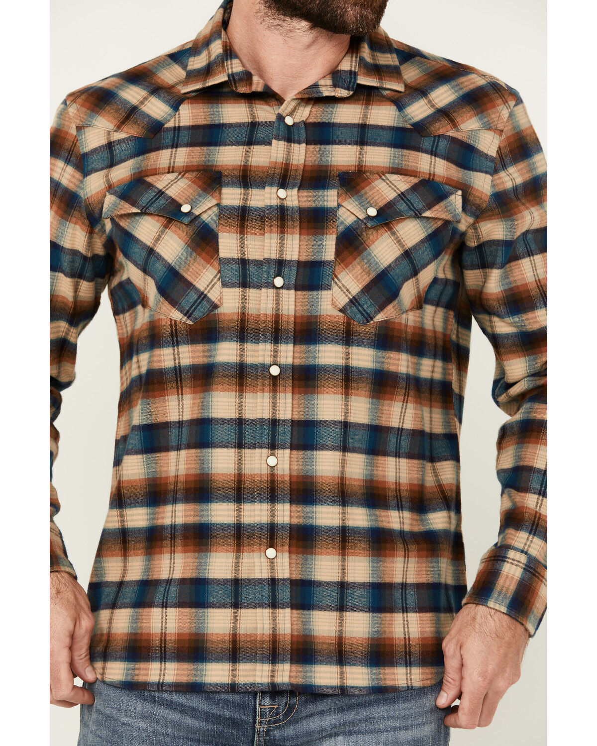 Pendleton Men's Wyatt Plaid Print Long Sleeve Snap Western Shirt