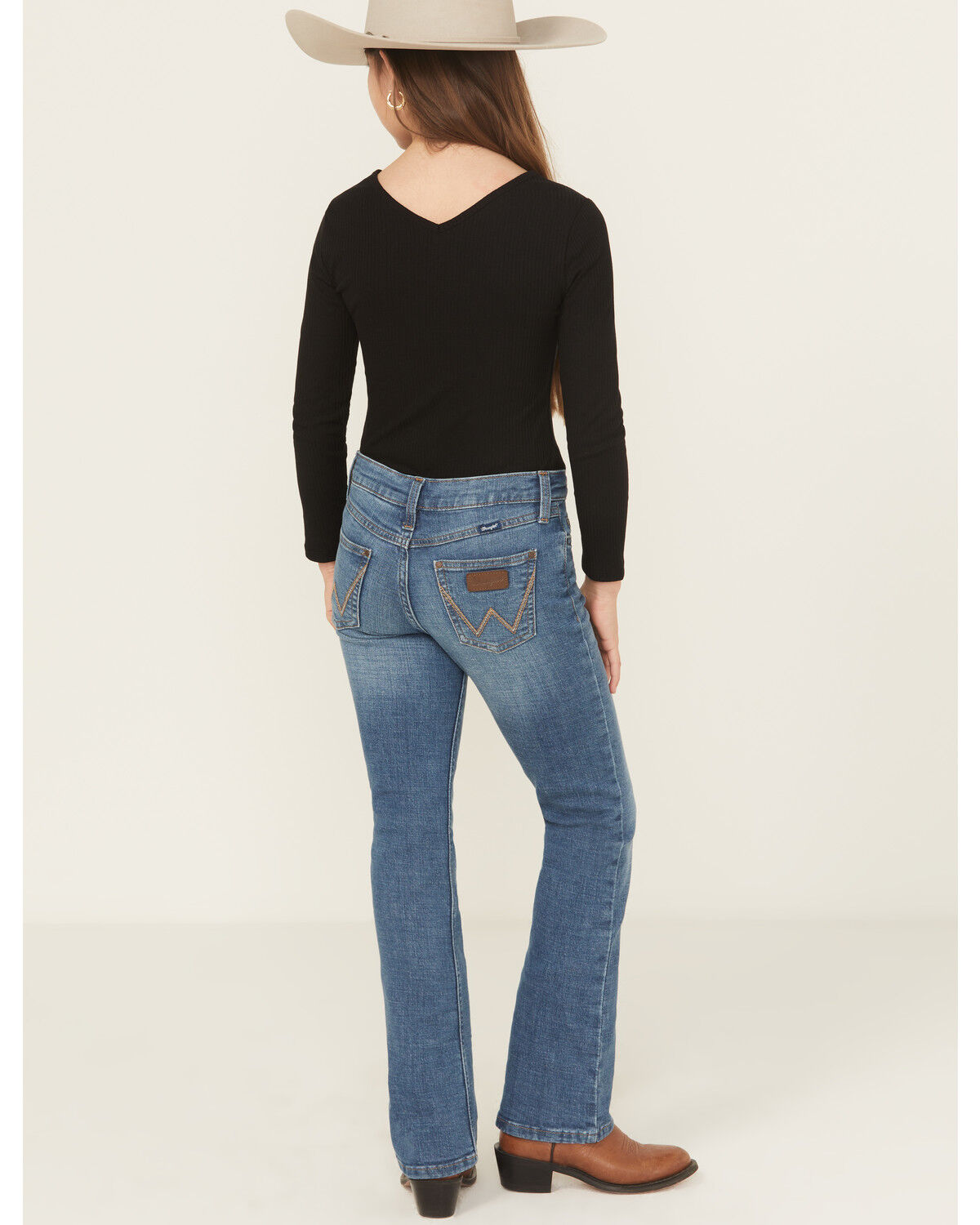 Wrangler Girls' Medium Wash Lia Bootcut Stretch Denim Jeans