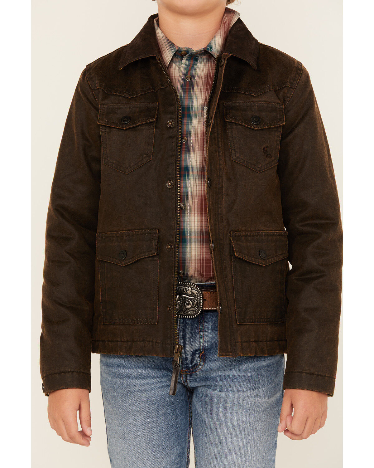 Cody James Boys' Road Dust Oil Skin Jacket
