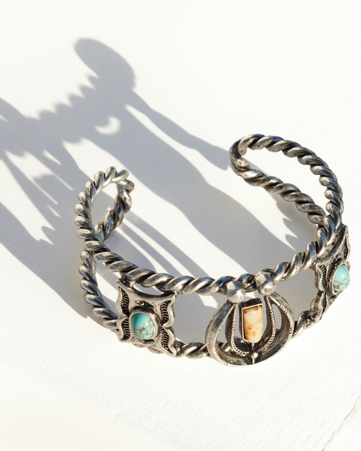 Shyanne Women's Rodeo Sunset Squash Blossom Statement Cuff Bracelet