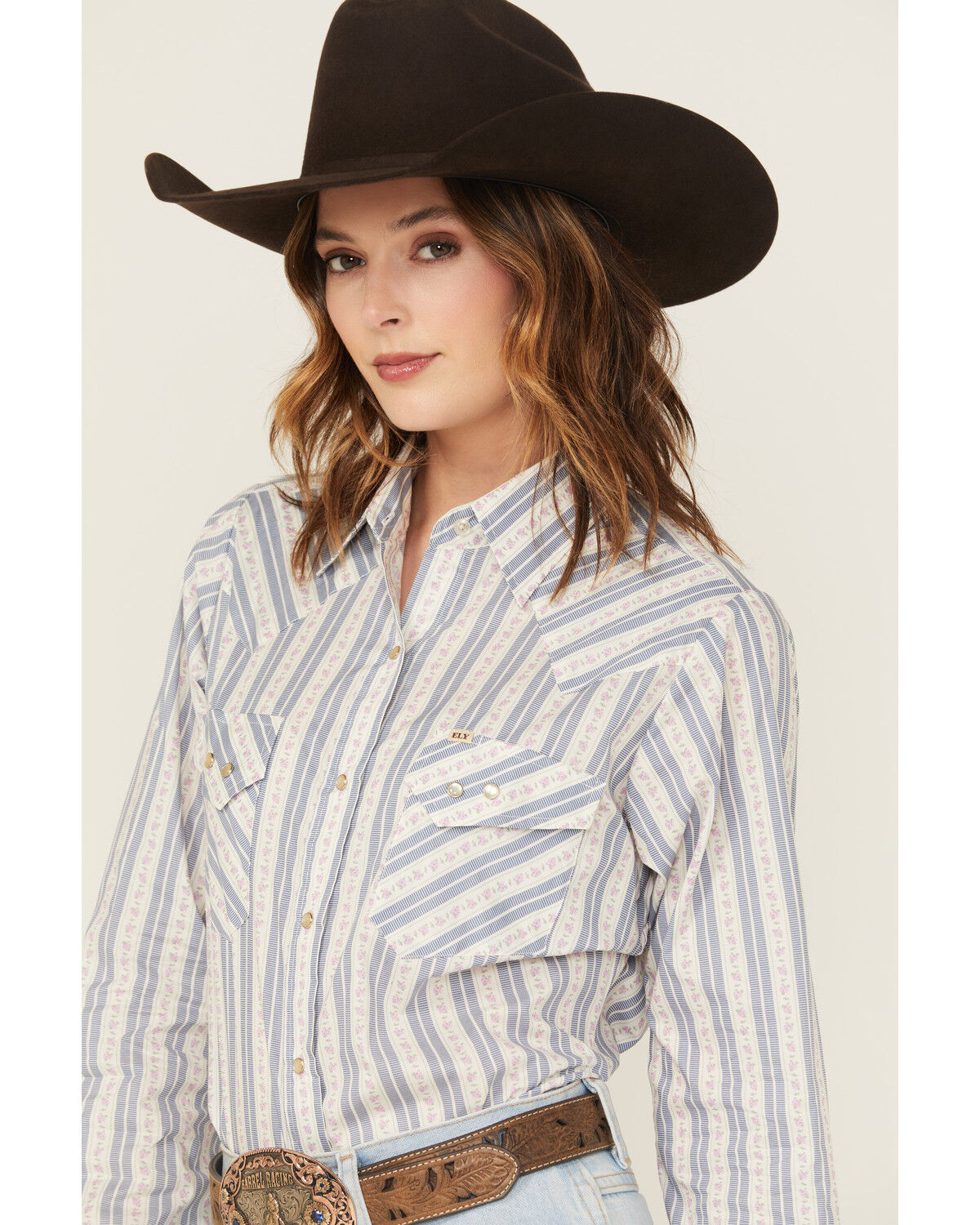 Cowboygirl by Jenna Paulette Women's Wallpaper Long Sleeve Pearl Snap Western Shirt