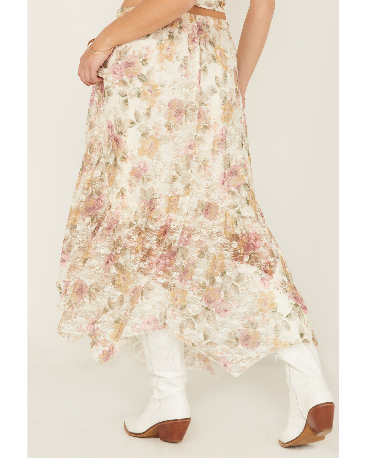 Originality Women's Boot Barn Exclusive Floral Print Lace Midi Skirt