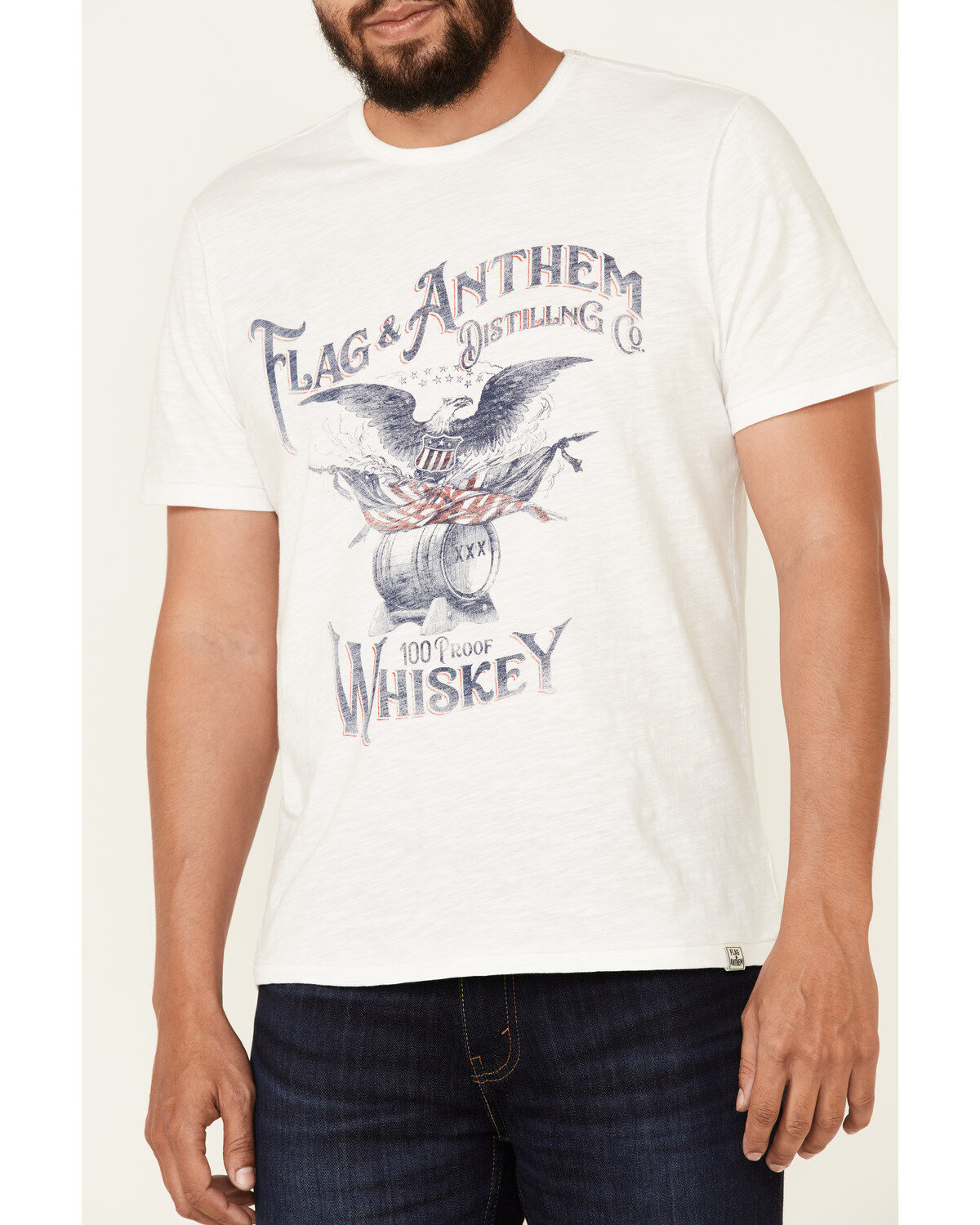 Flag & Anthem Men's White Whiskey Eagle Graphic Short Sleeve T-Shirt