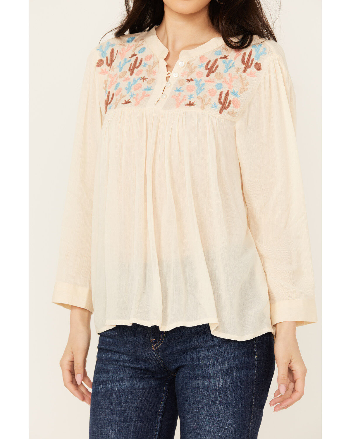 Roper Women's Cactus Print Long Sleeve Blouse