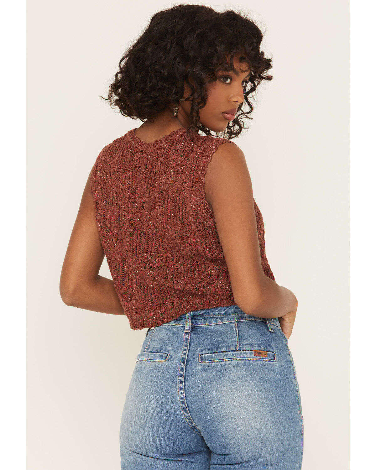 Shyanne Women's Metallic Cinch-Front Sweater Tank