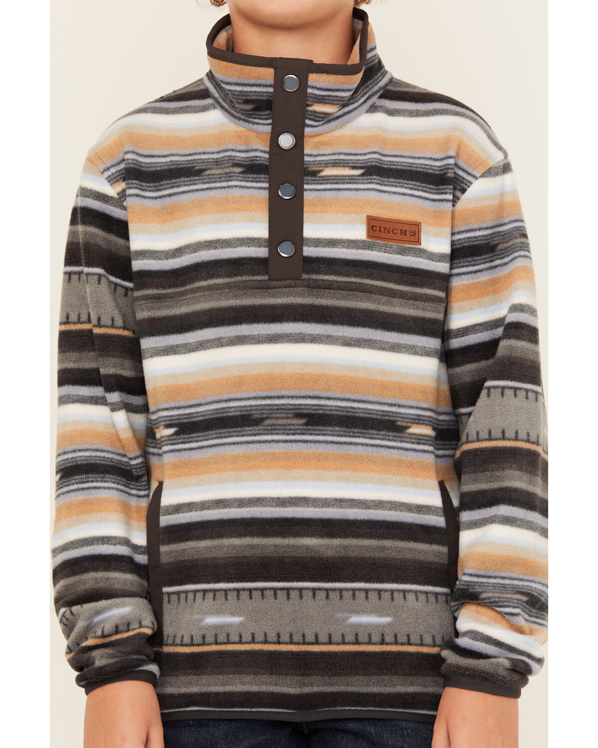 Cinch Boys' Striped Polar Fleece Pullover