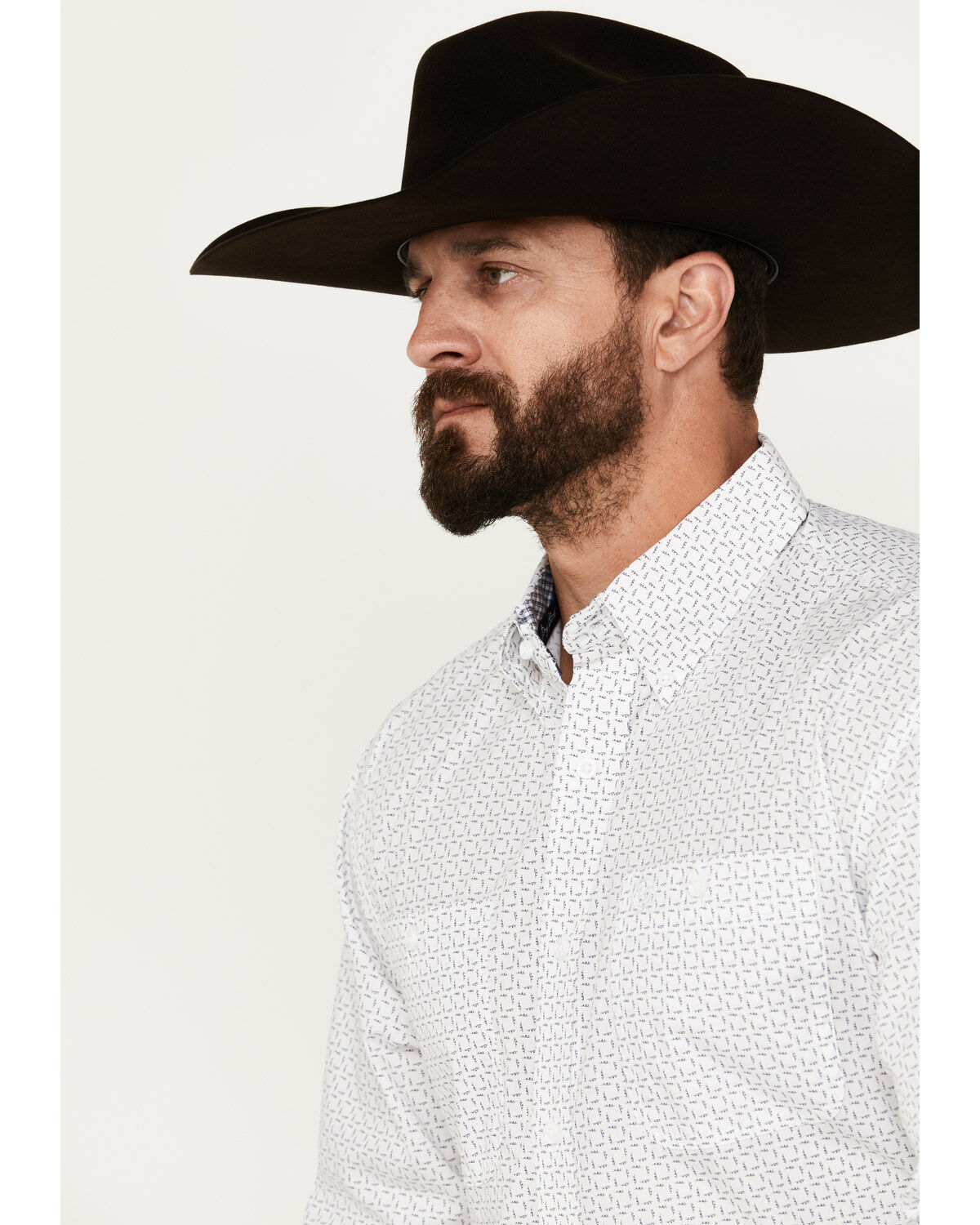 George Strait by Wrangler Men's Print Long Sleeve Button-Down Western Shirt