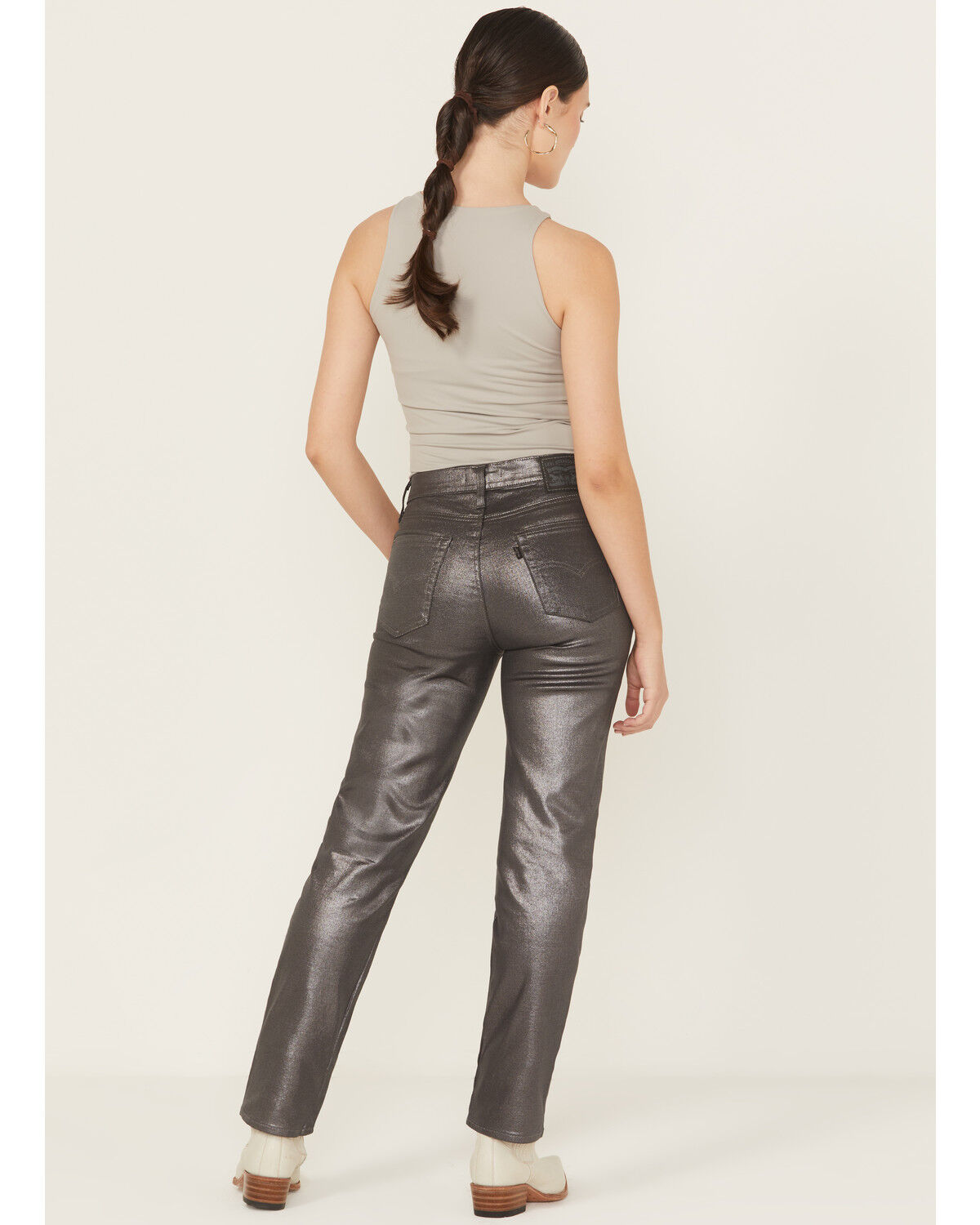 Levi's Women's Shine Til Dawn 724 High Rise Coated Straight Stretch Denim Jeans