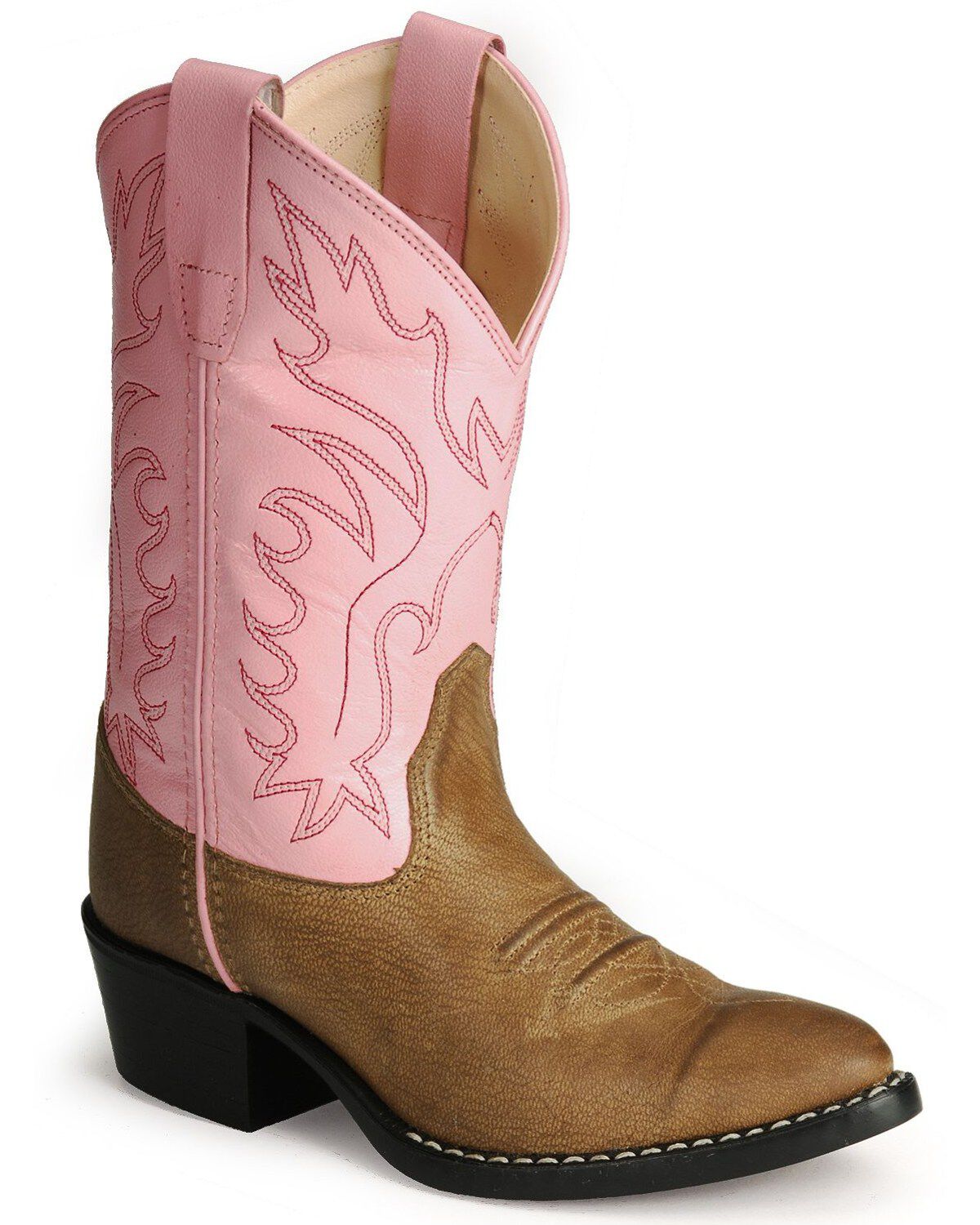 Old West Girls' Corona Calfskin Western Boots - Round Toe