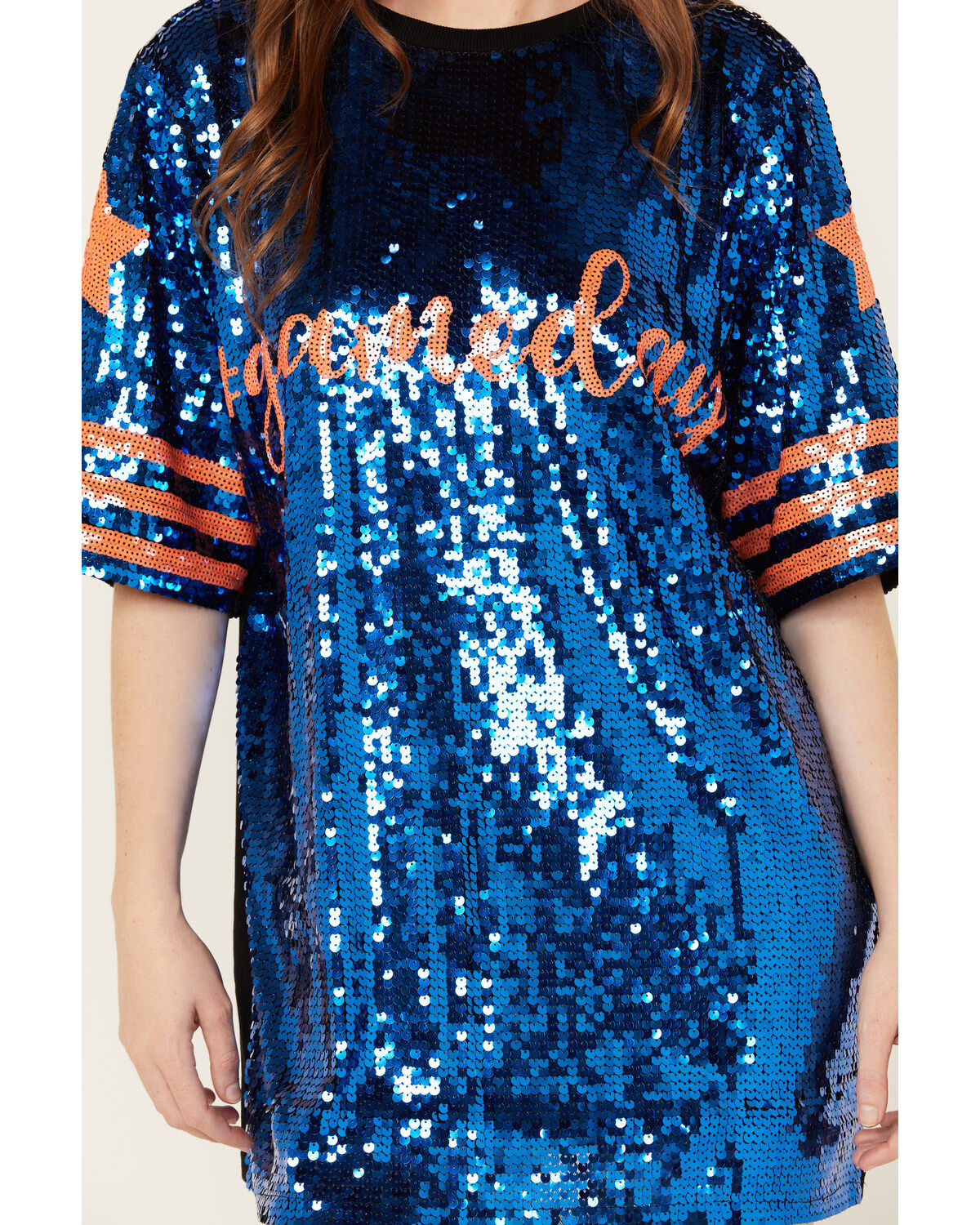 Why Dress Women's Game Day Sequins Oversized Tee