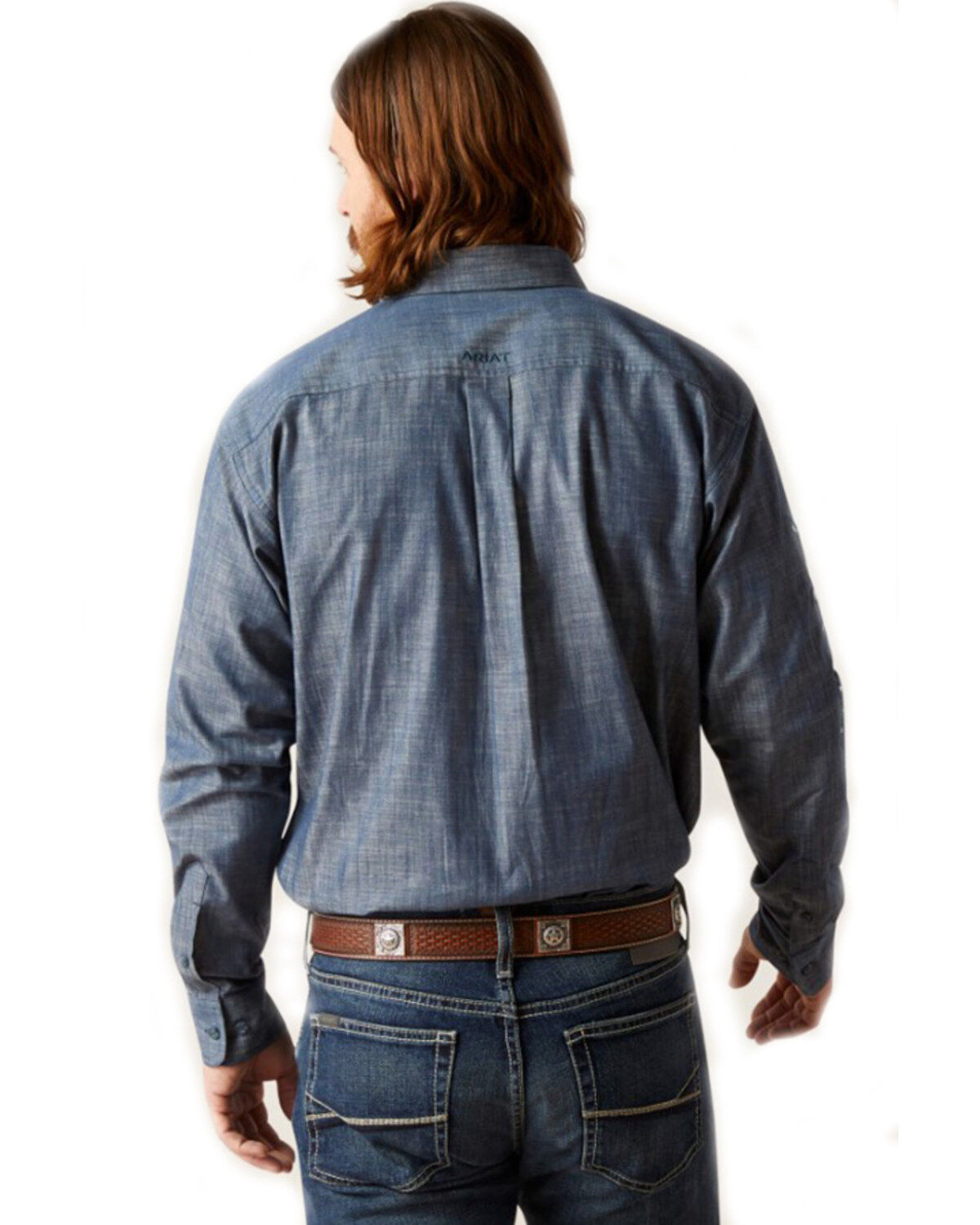 Ariat Men's Team Logo Chambray Long Sleeve Button-Down Western Shirt