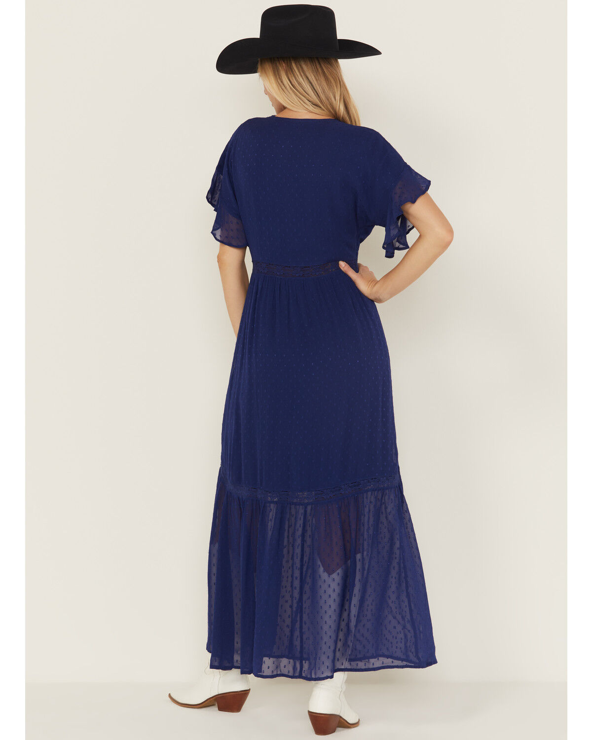 Shyanne Women's Lace Inset High-Low Maxi Dress